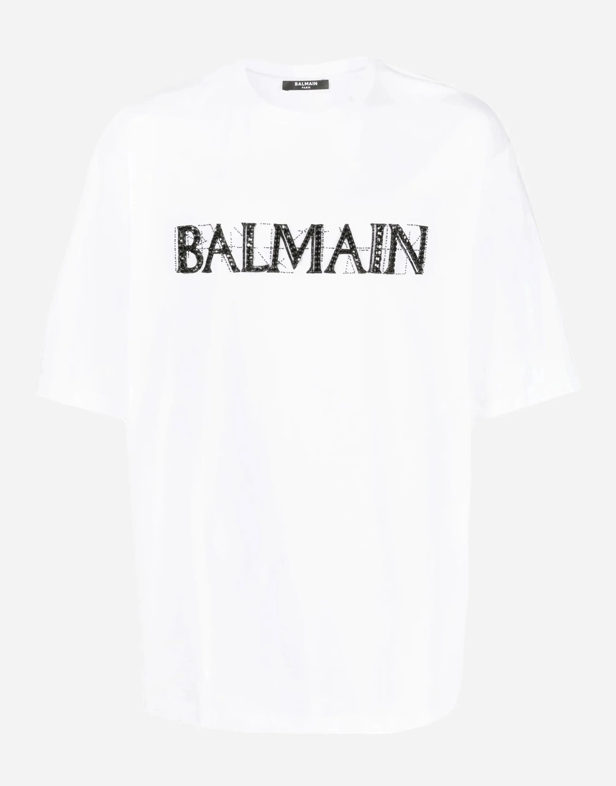 Balmain Crystal-Logo Cotton T-Shirt | Sendegaro JP Balmain Crystal-Logo Cotton T-Shirt | Sendegaro JP
