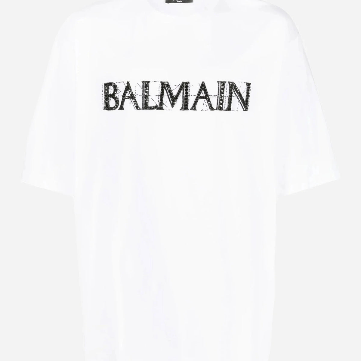 Balmain Crystal-Logo Cotton T-Shirt | Sendegaro