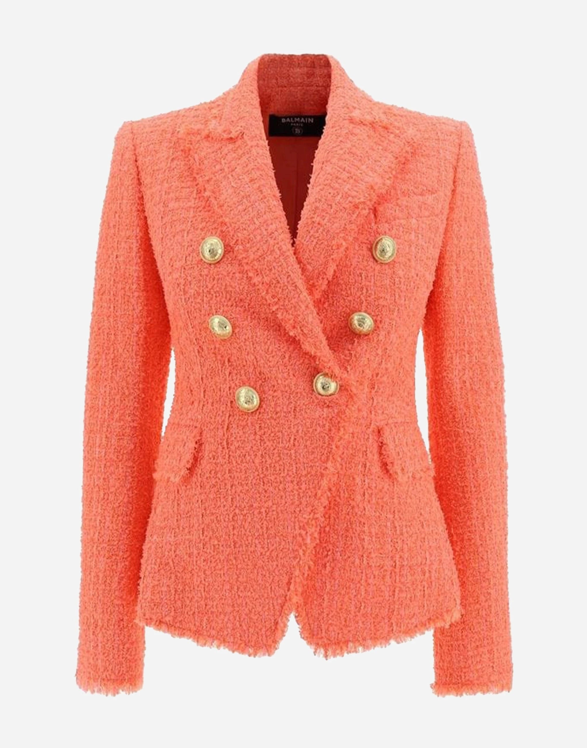 Balmain Double-Breasted Bouclé Blazer