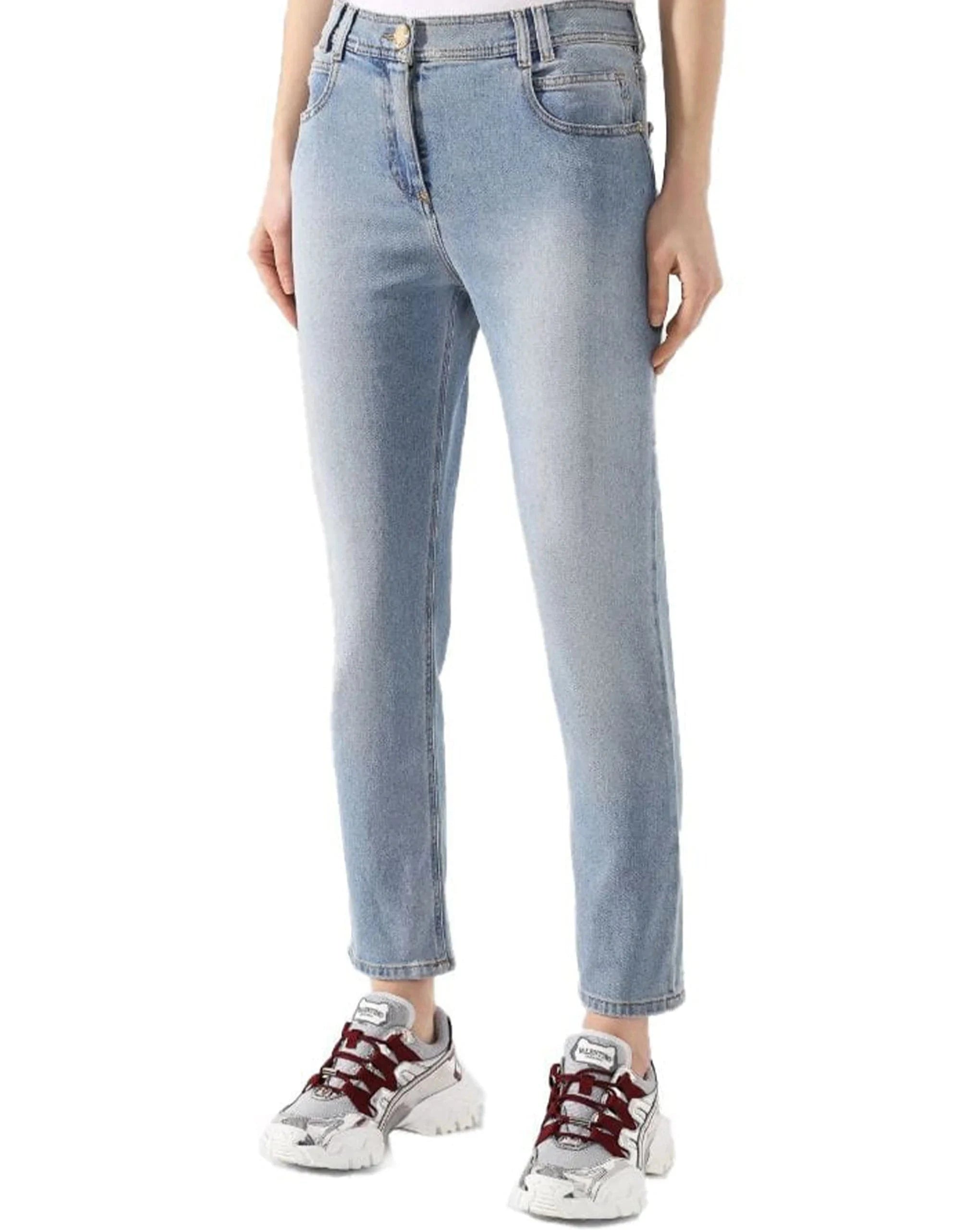 Balmain Embroidered Logo Jeans