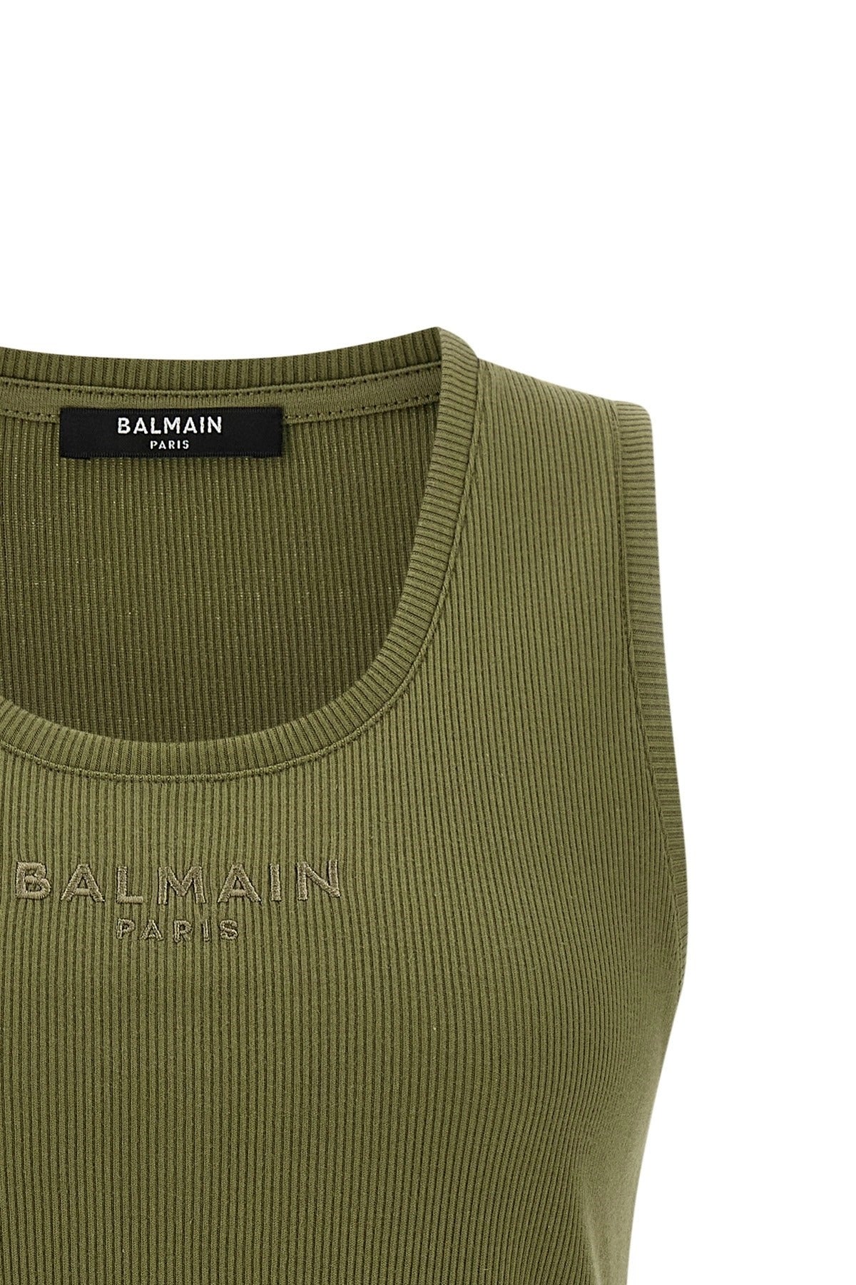 Balmain Embroidered Logo Tank Top