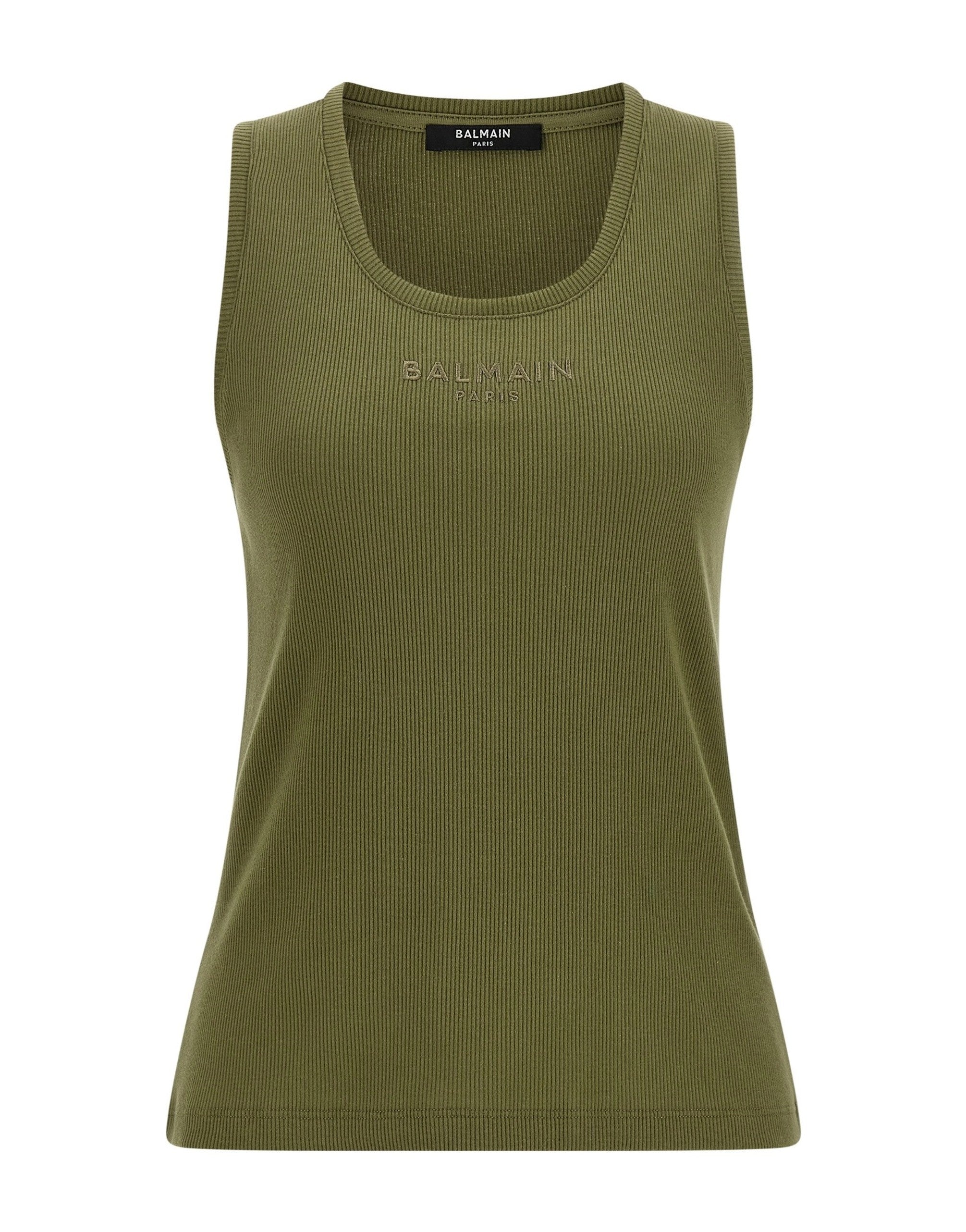 Balmain Embroidered Logo Tank Top