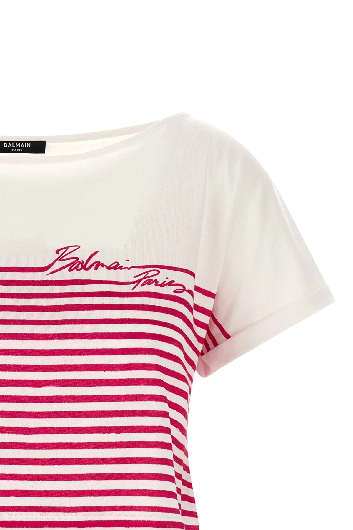 Balmain Balmain Fuchsia Marinière T-Shirt