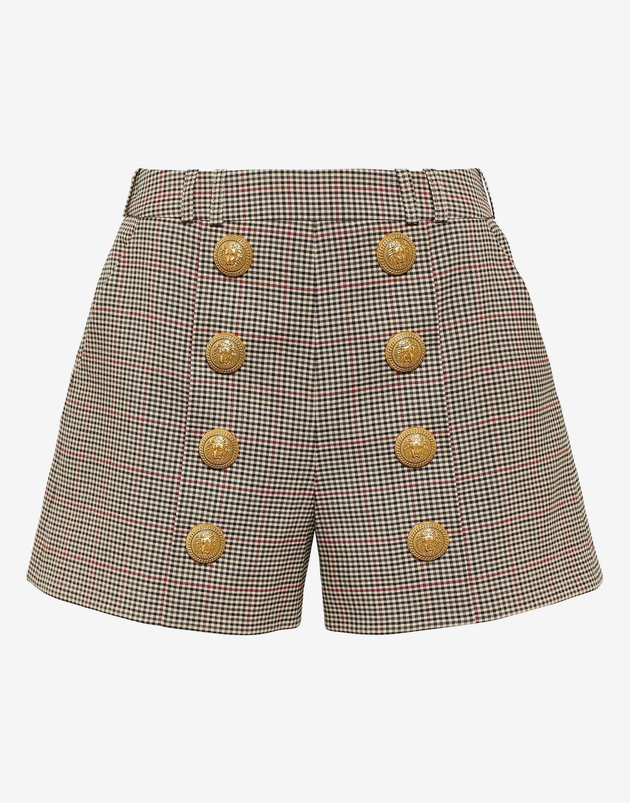 Balmain High-Rise Prince Of Wales Shorts