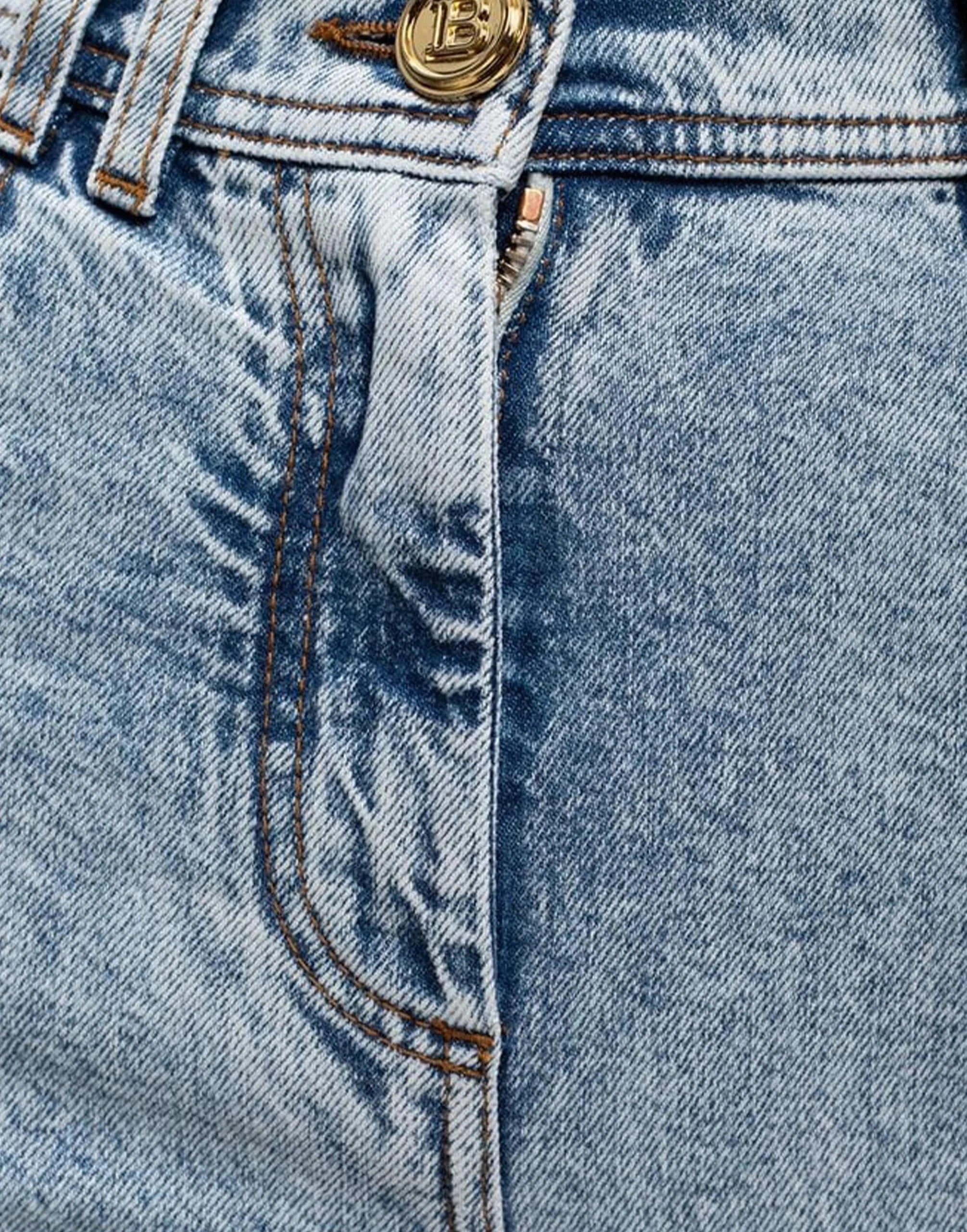 Balmain High-Waisted Faded Jeans