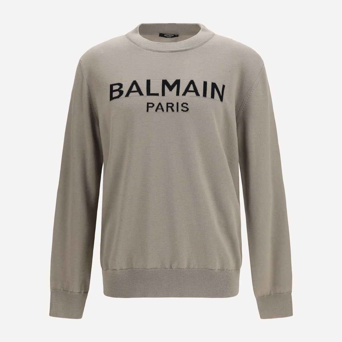 Balmain Intarsia Logo Crewneck Wool Sweater | Sendegaro CH