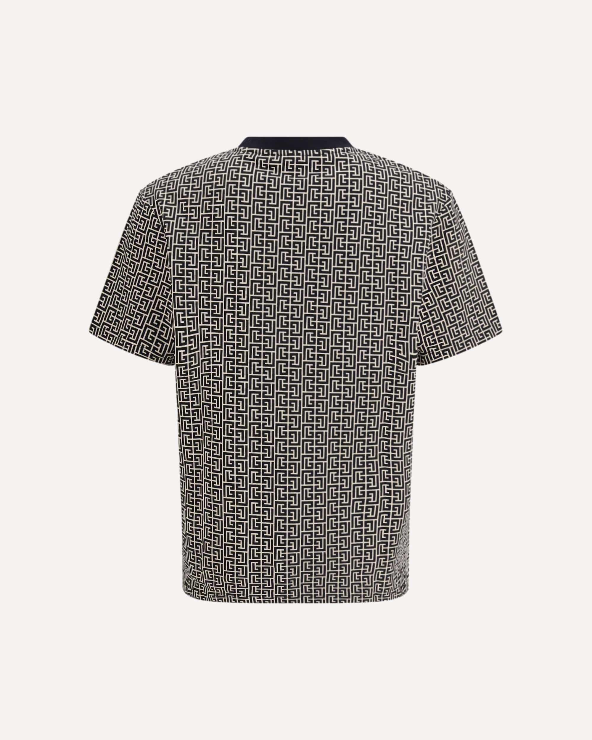 Balmain Jacquard T-Shirt With Pb Labyrinth Monogram