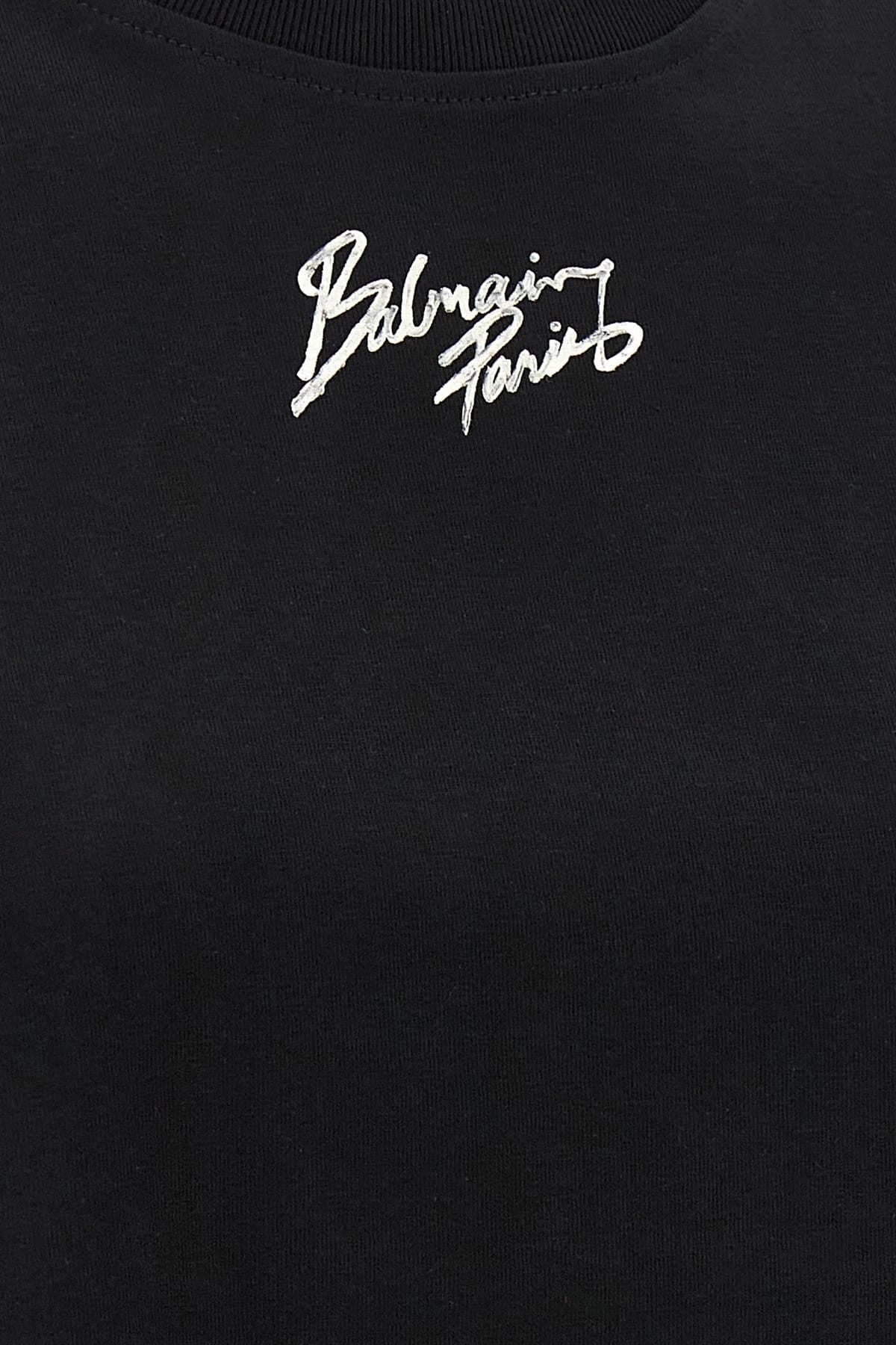 Balmain Balmain Logo Print Cropped T-Shirt