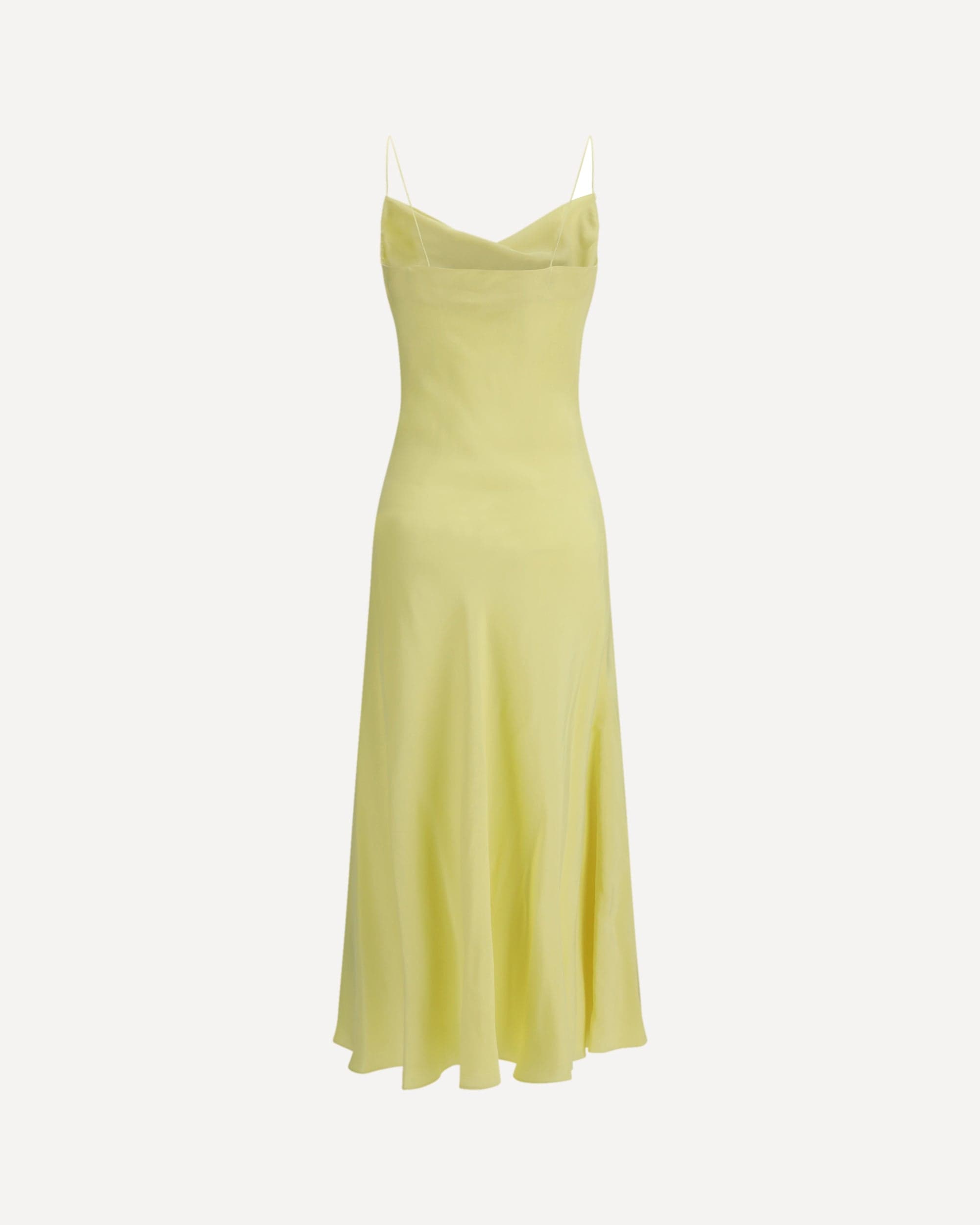 Balmain Long Silk Satin Strapped Dress