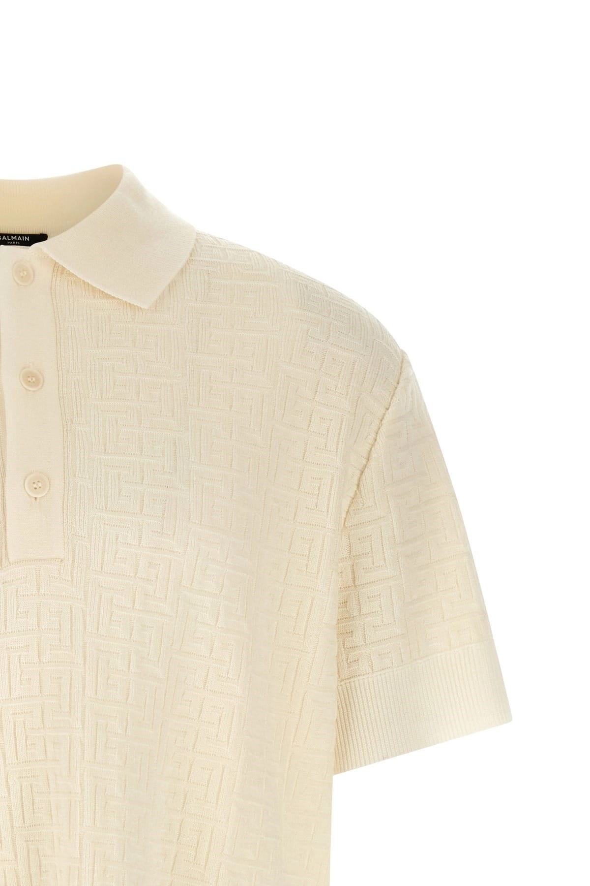 Balmain Balmain Monogram Jacquard Polo Shirt