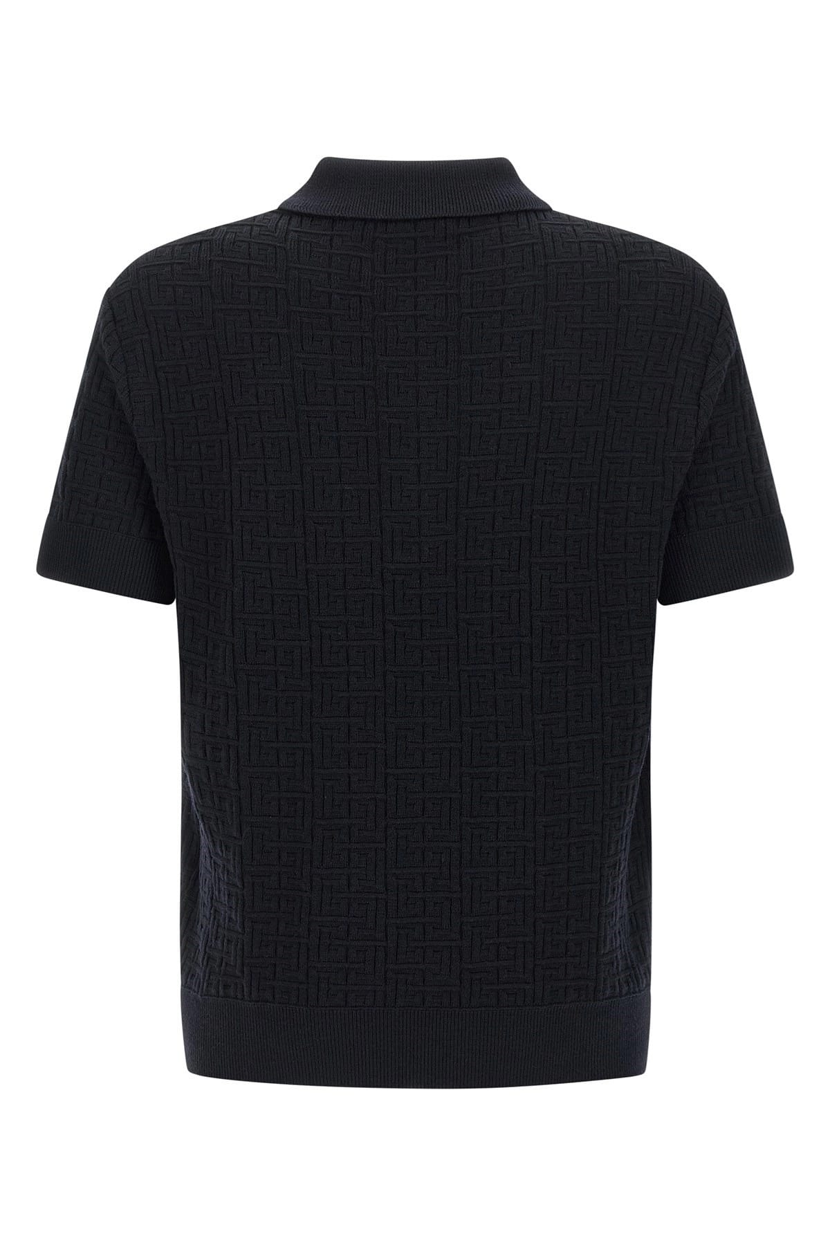 Balmain Balmain Monogram Knit Polo Shirt