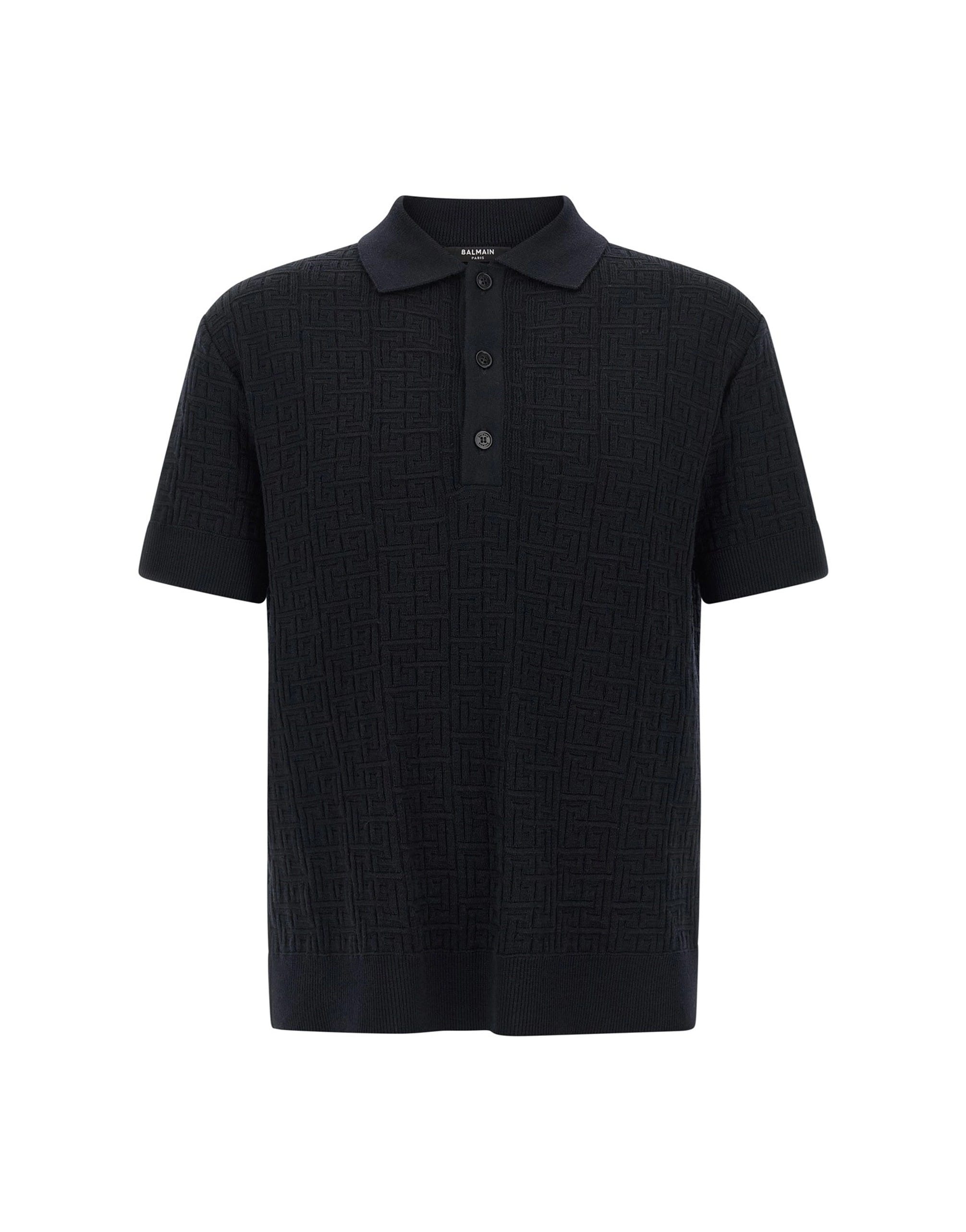 Balmain Balmain Monogram Knit Polo Shirt