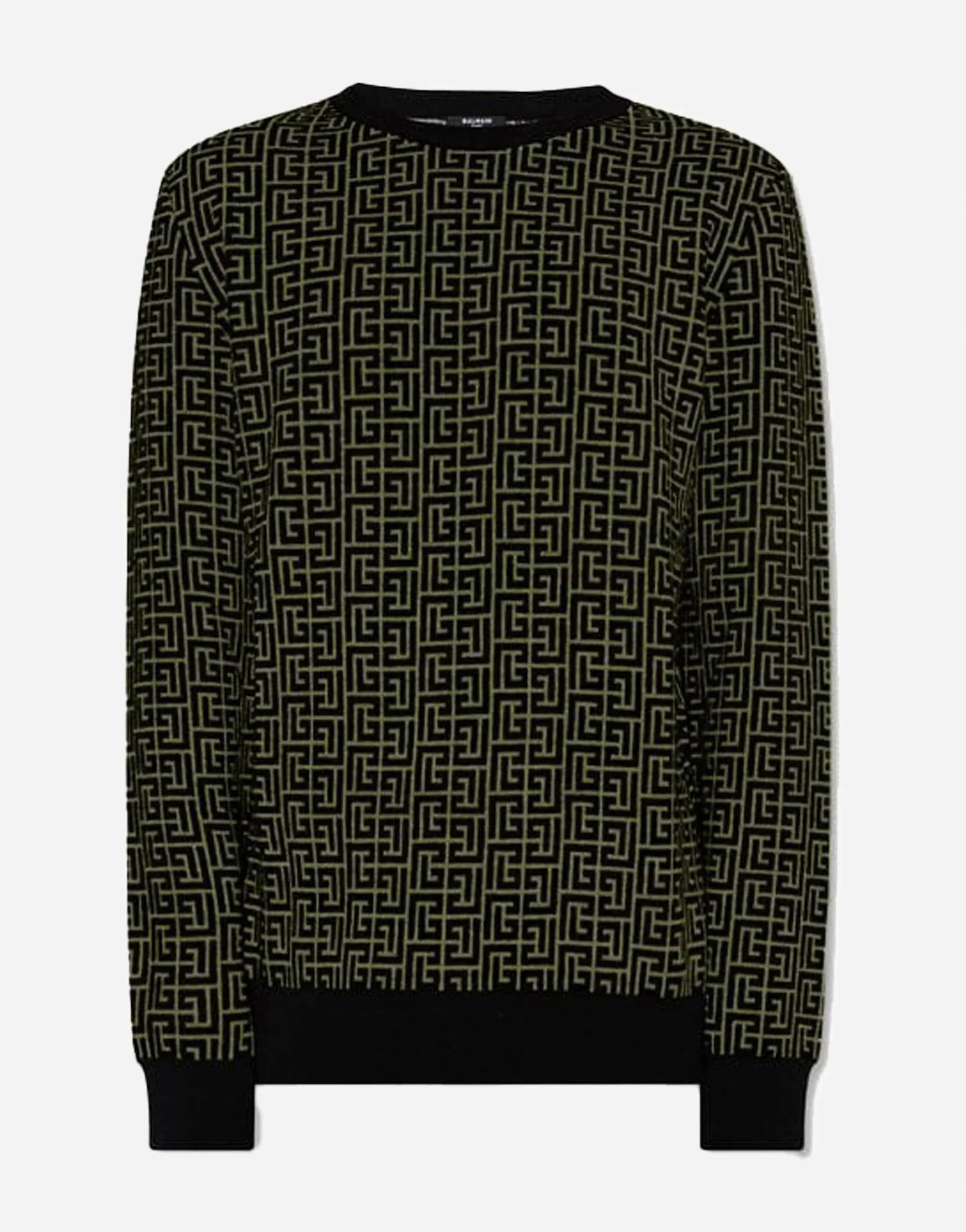 Balmain Monogram Logo Allover Print Sweater