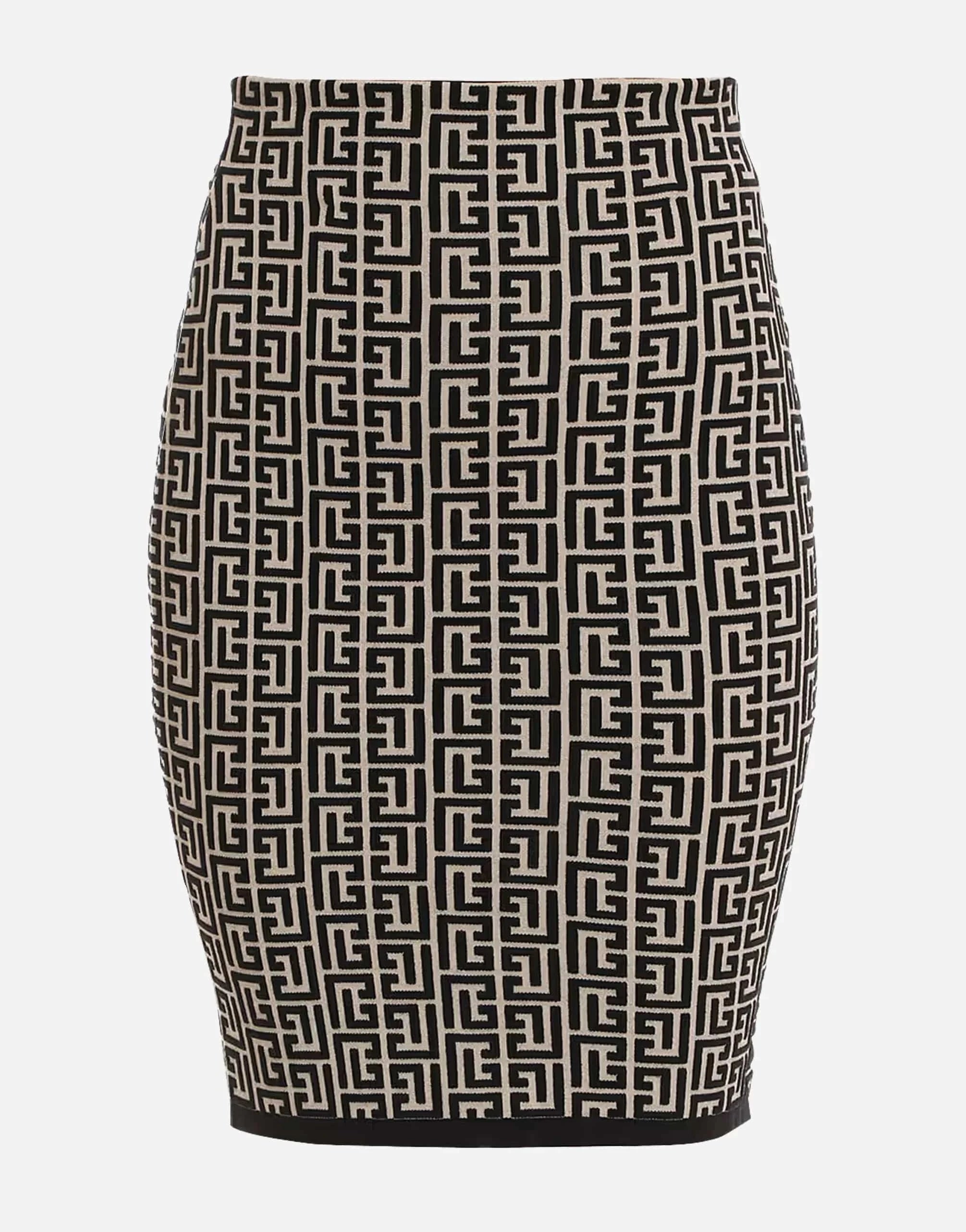 Balmain Monogram Print Mini Skirt
