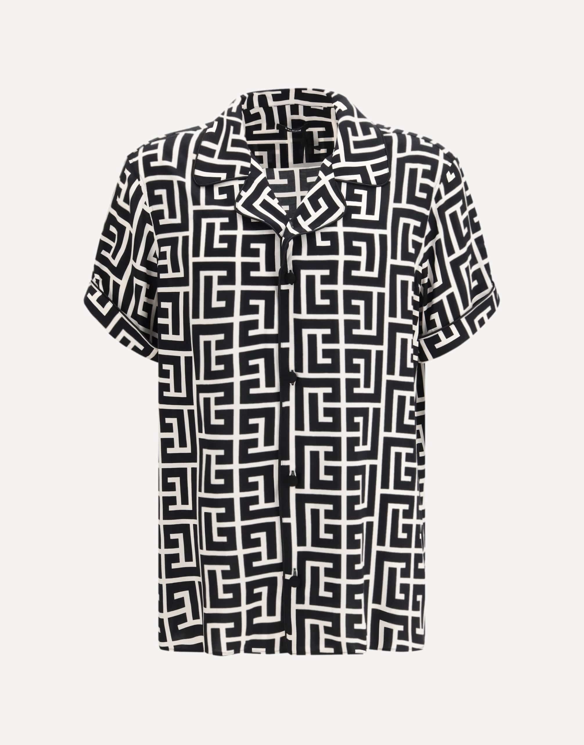 Balmain Monogram-Print Pajama Shirt