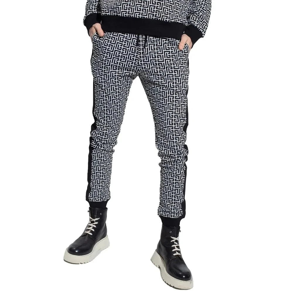 Balmain Monogram-Print Slim-Fit Sweatpants