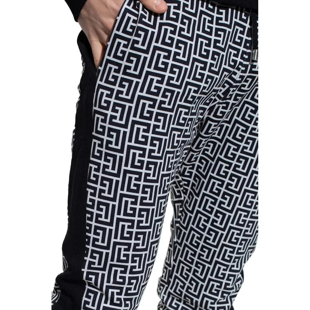 Balmain Monogram-Print Slim-Fit Sweatpants
