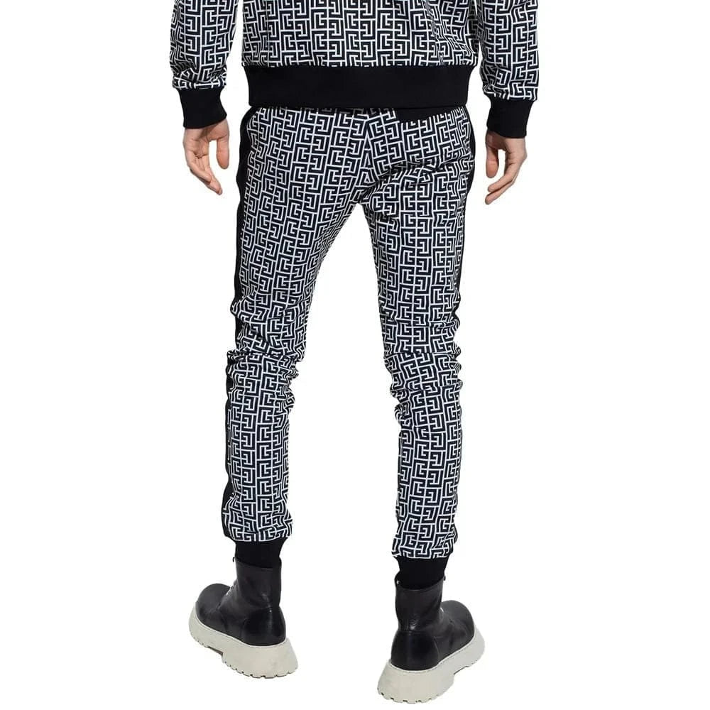 Balmain Monogram-Print Slim-Fit Sweatpants