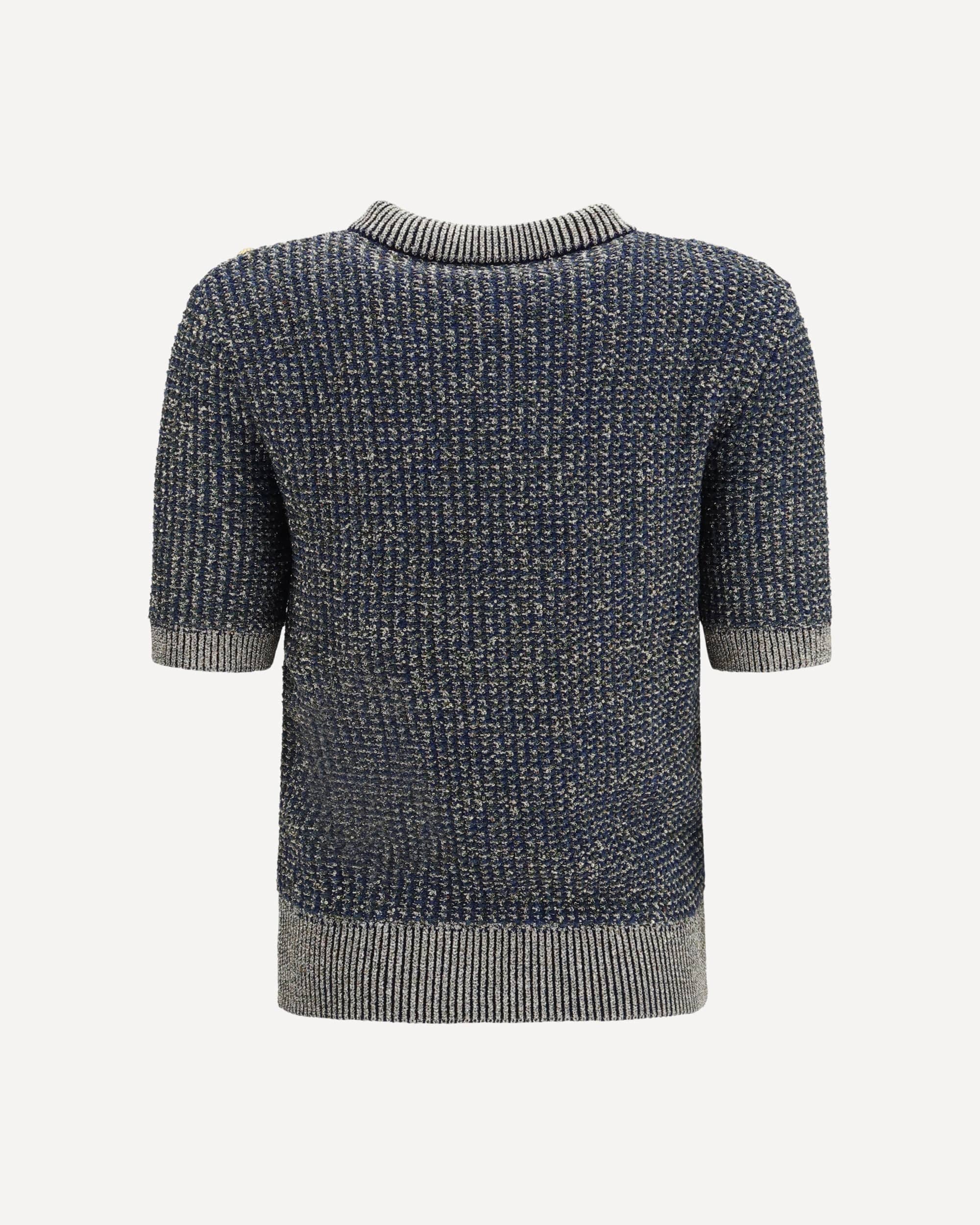 Balmain Balmain Short-Sleeve Sequined Sweater
