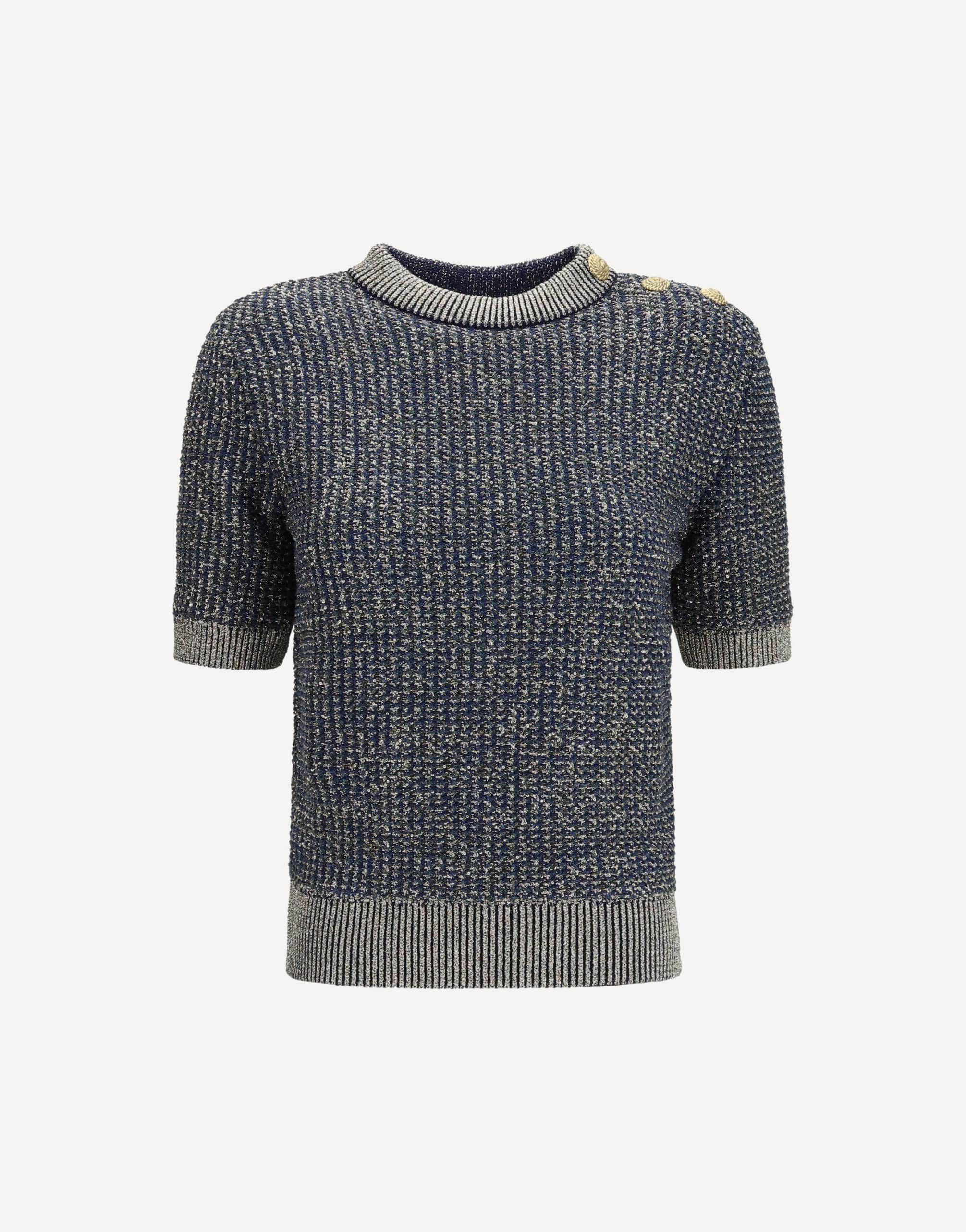 Balmain Balmain Short-Sleeve Sequined Sweater