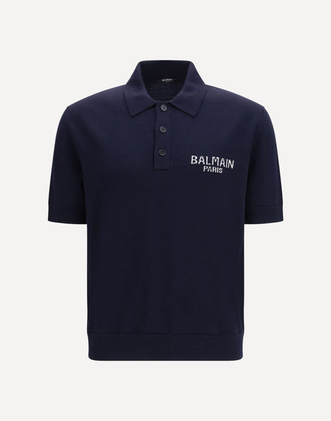 Balmain Short-Sleeve Wool Polo Shirt | Sendegaro