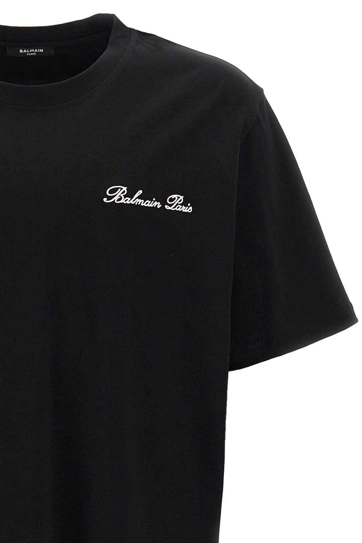Balmain Balmain Signature Logo Embroidered T-Shirt