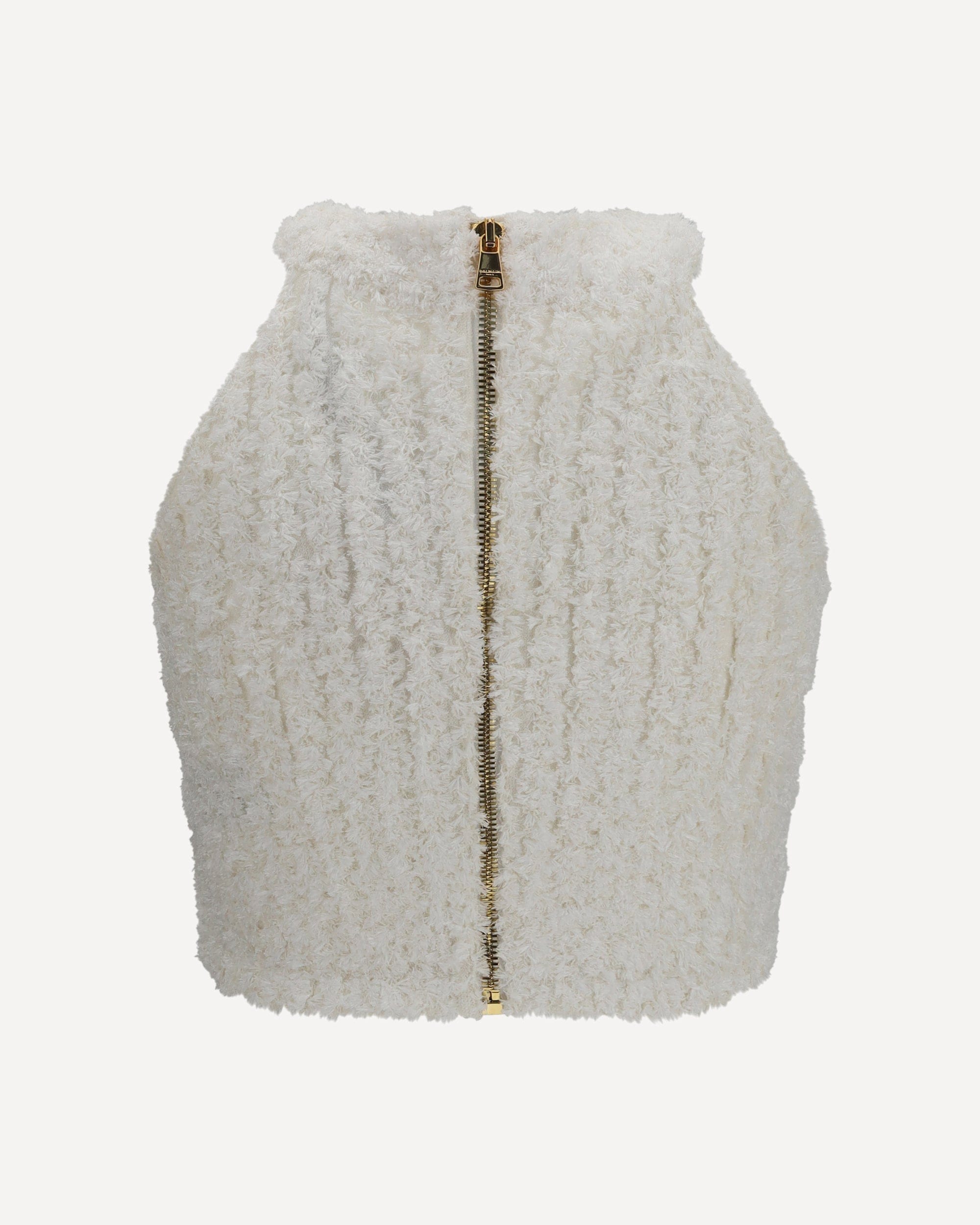 Balmain Sleeveless Crew Neck Tweed Top - alternate view