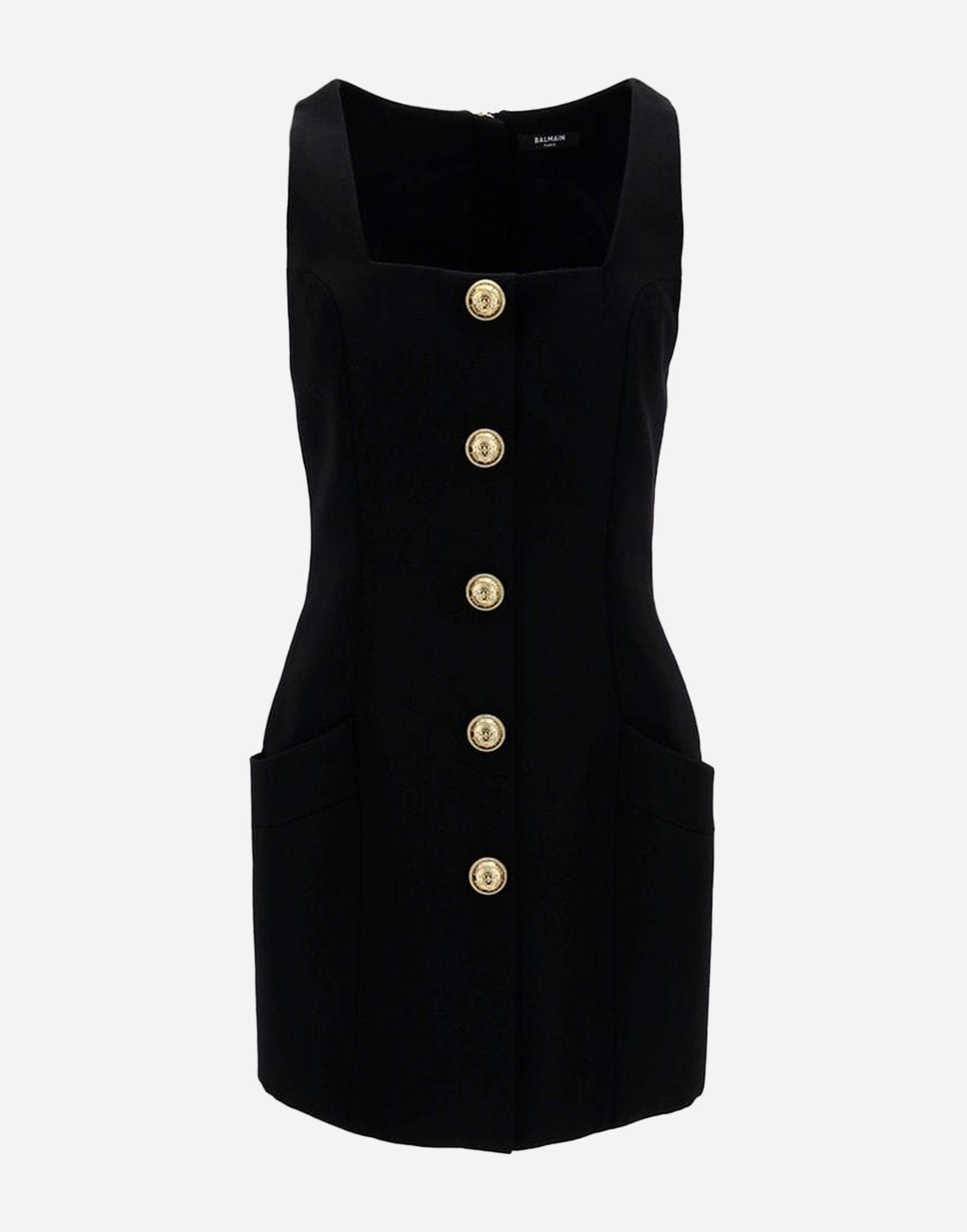 Balmain Square-Neck Sleeveless Mini Dress