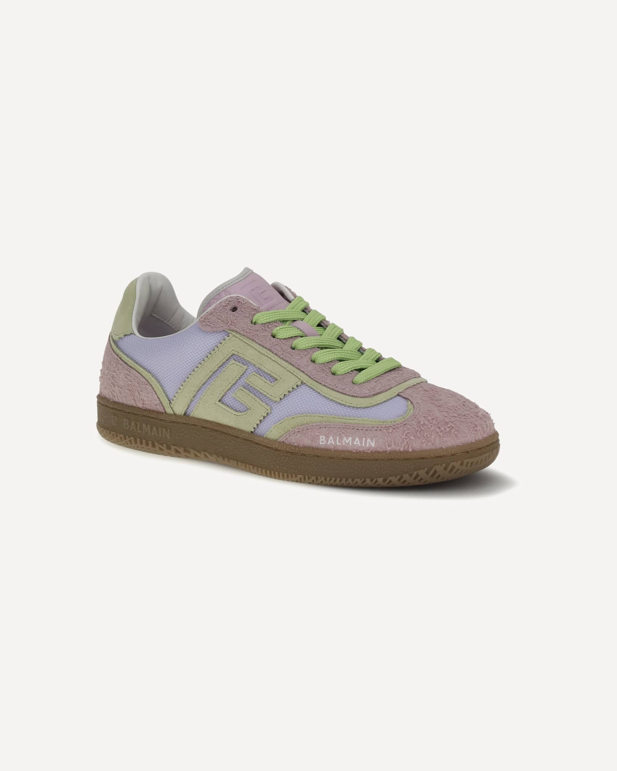 Balmain Balmain Swan Suede & Mesh Sneakers