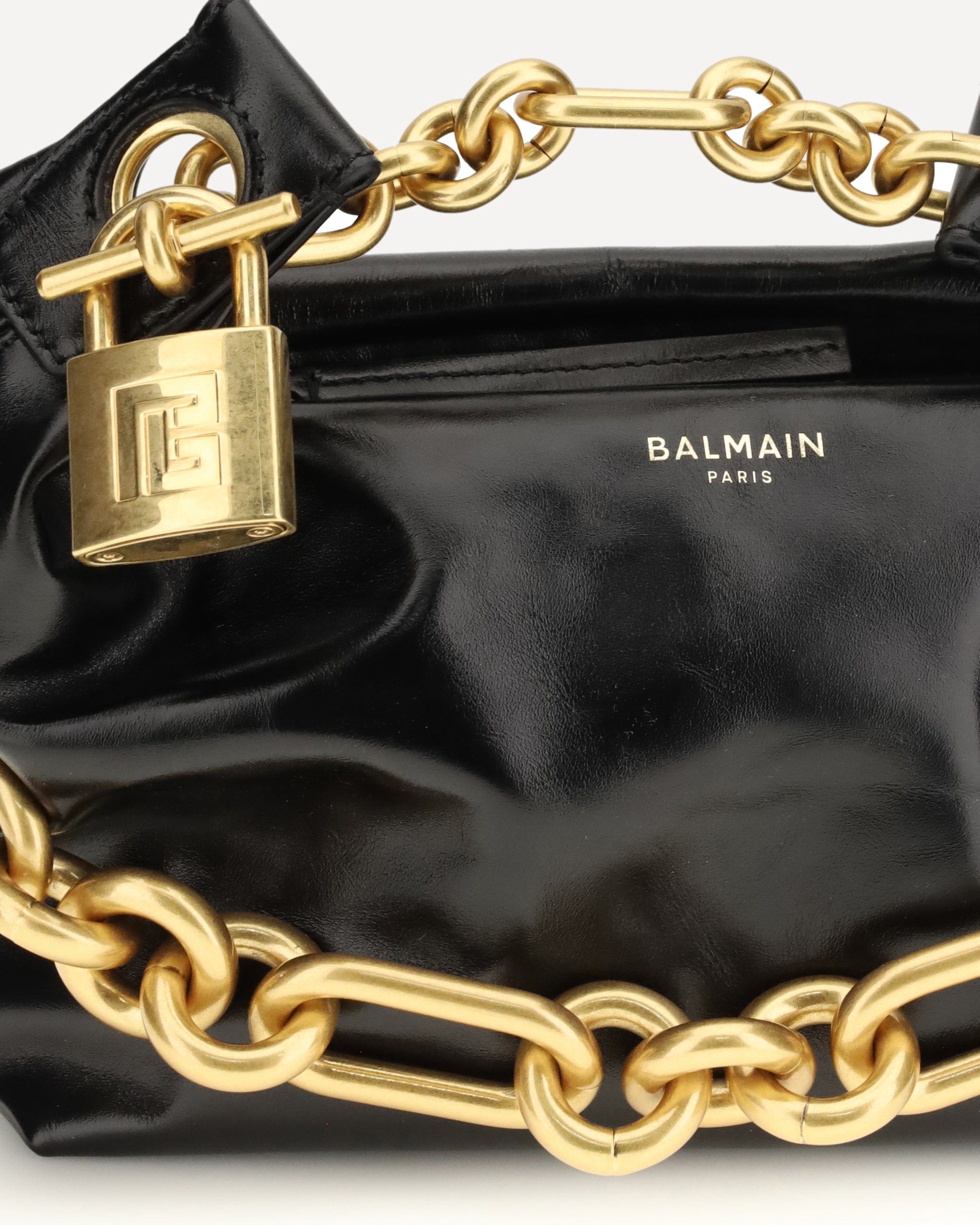 Balmain Sync Mini Leather Shoulder Bag
