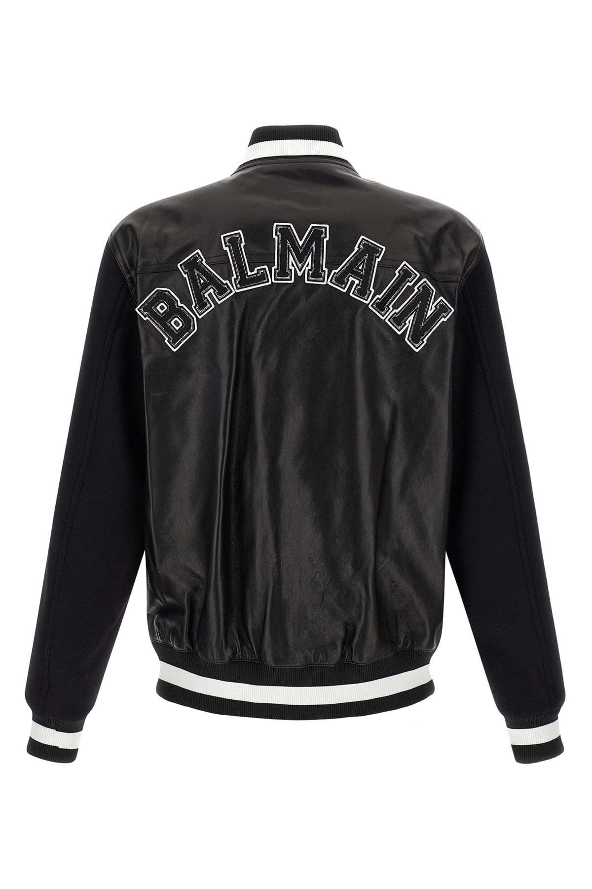 Balmain Balmain Varsity Leather Bomber Jacket