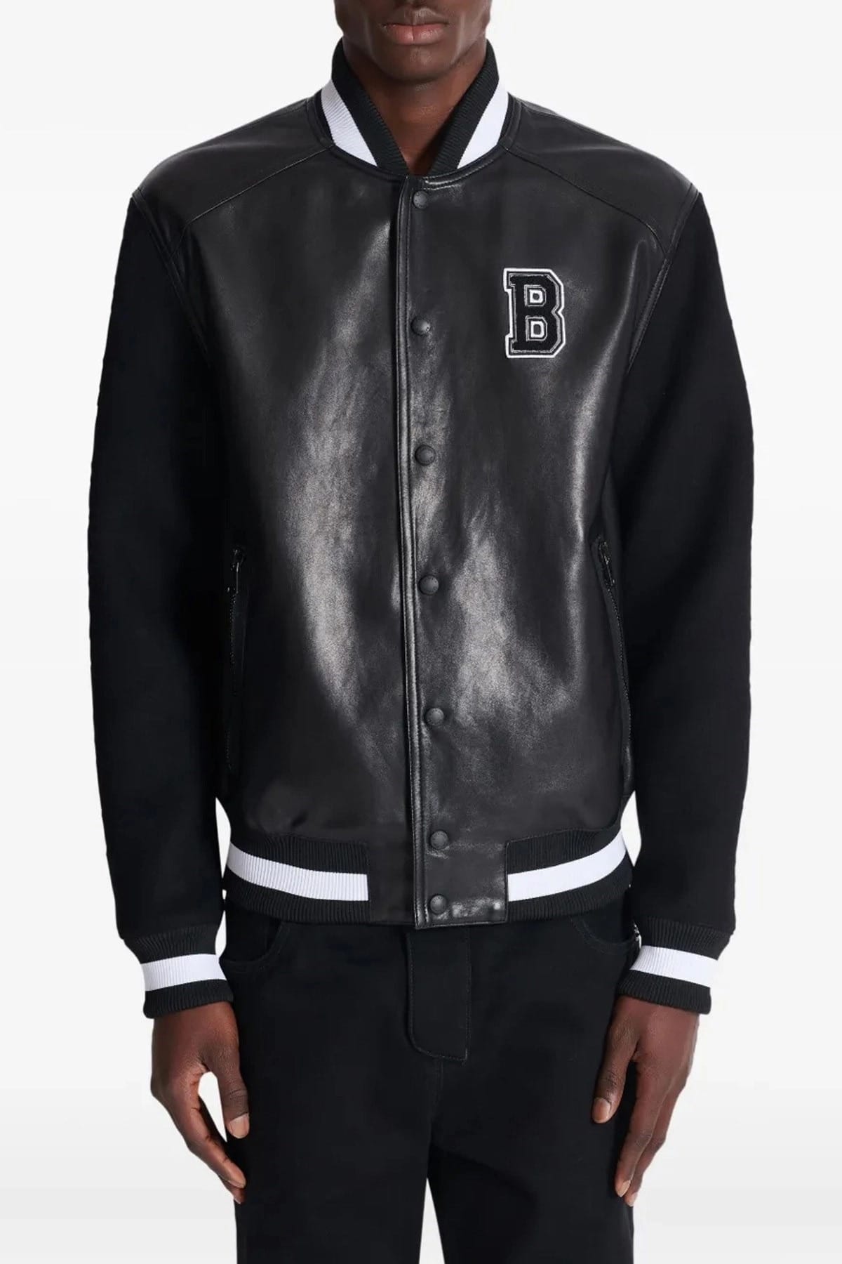 Balmain Balmain Varsity Leather Bomber Jacket