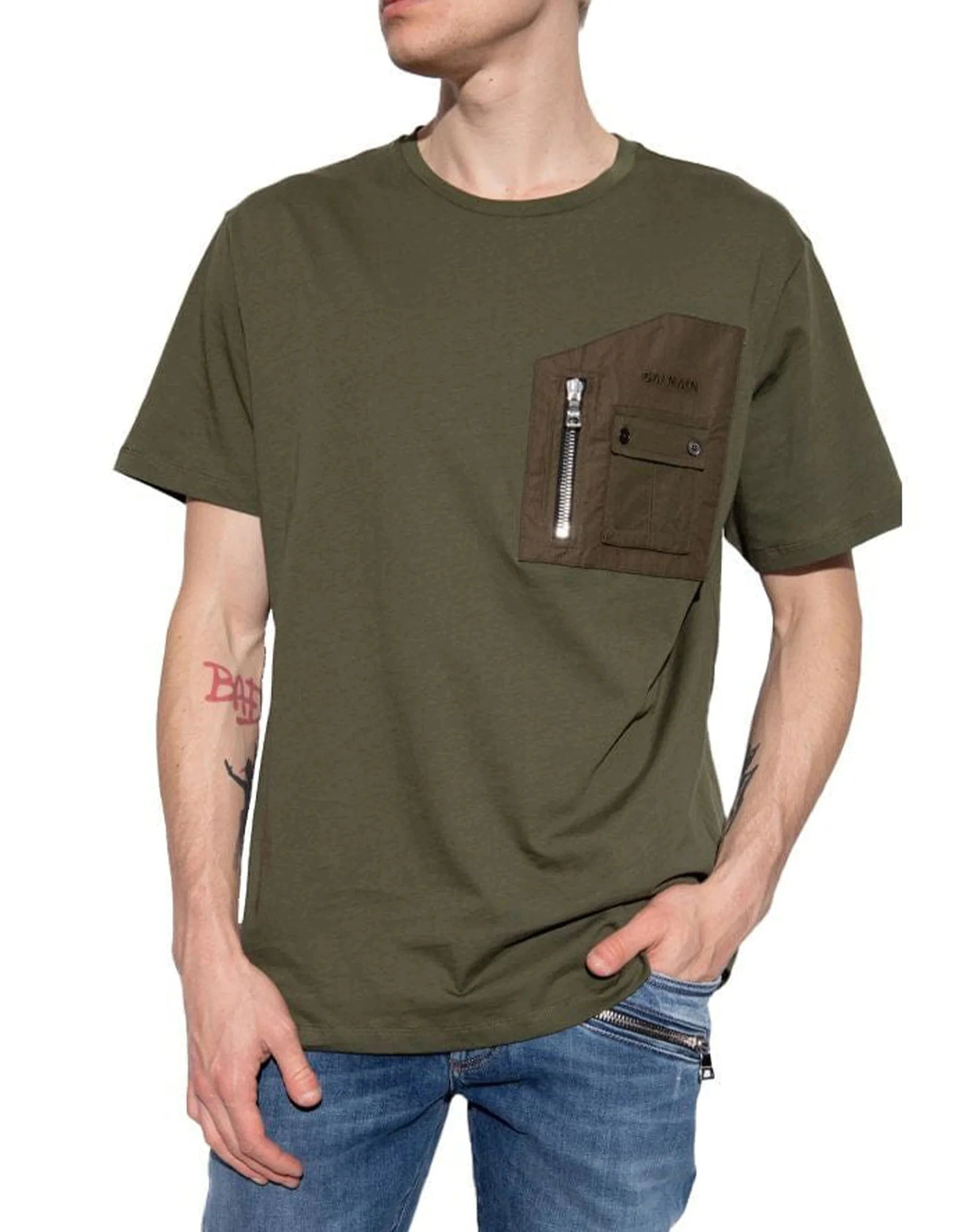 Balmain Zip Chest Pocket T-Shirt