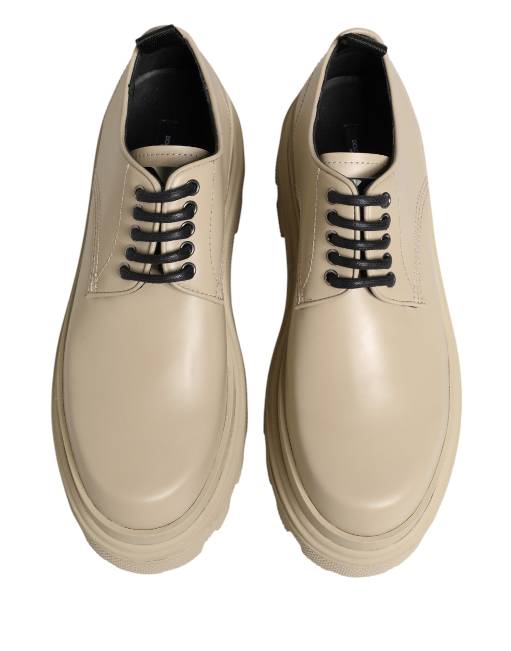 Dolce & Gabbana Beige Lace Up Trekking Derby Men Dress Shoes Dolce & Gabbana Beige Lace Up Trekking Derby Men Dress Shoes