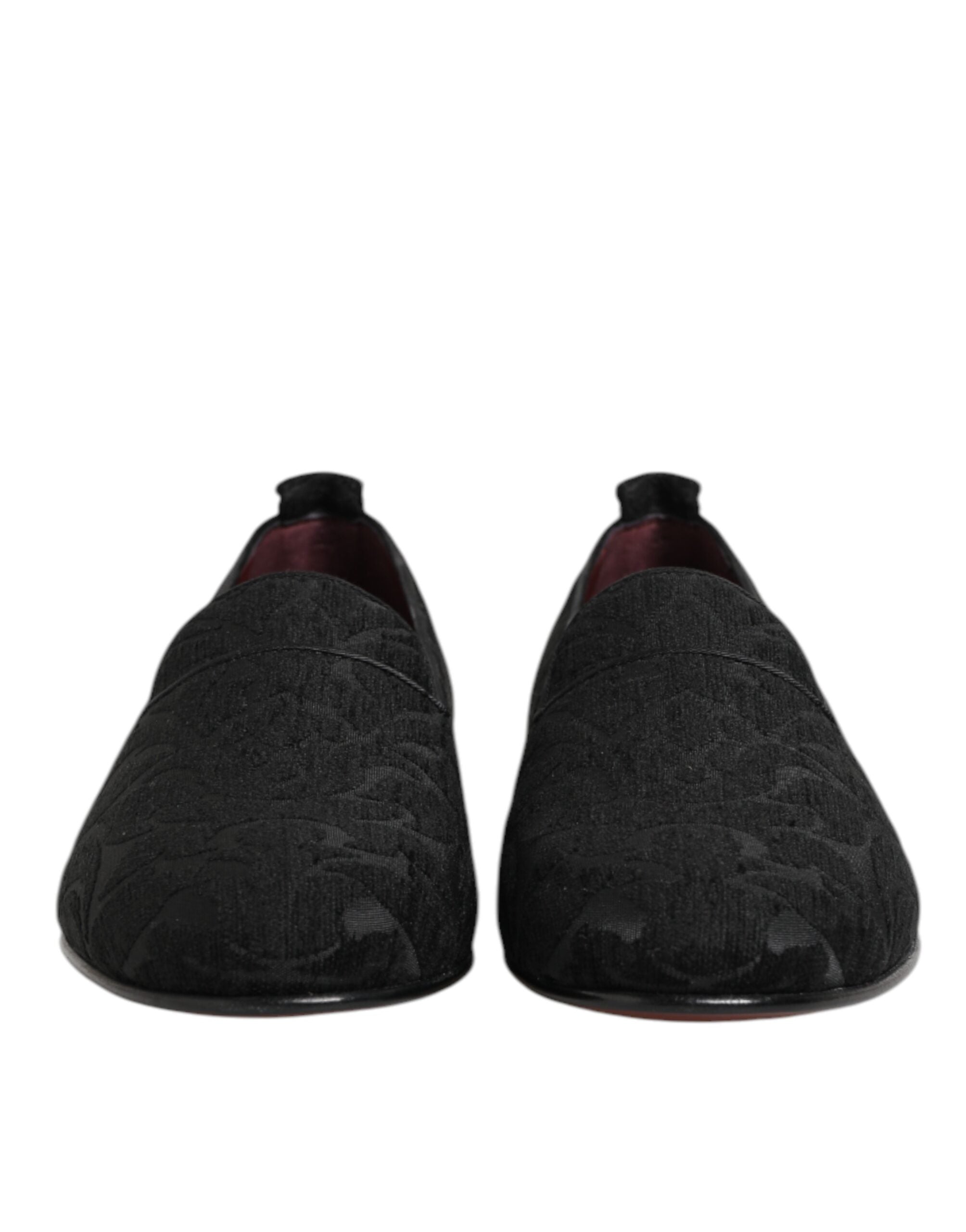ケ*ン様 DOLCE&GABBANA クォーターブローグレザードレスシューズ 6 Dolce & Gabbana Black Brocade Loafers | Sendegaro FR