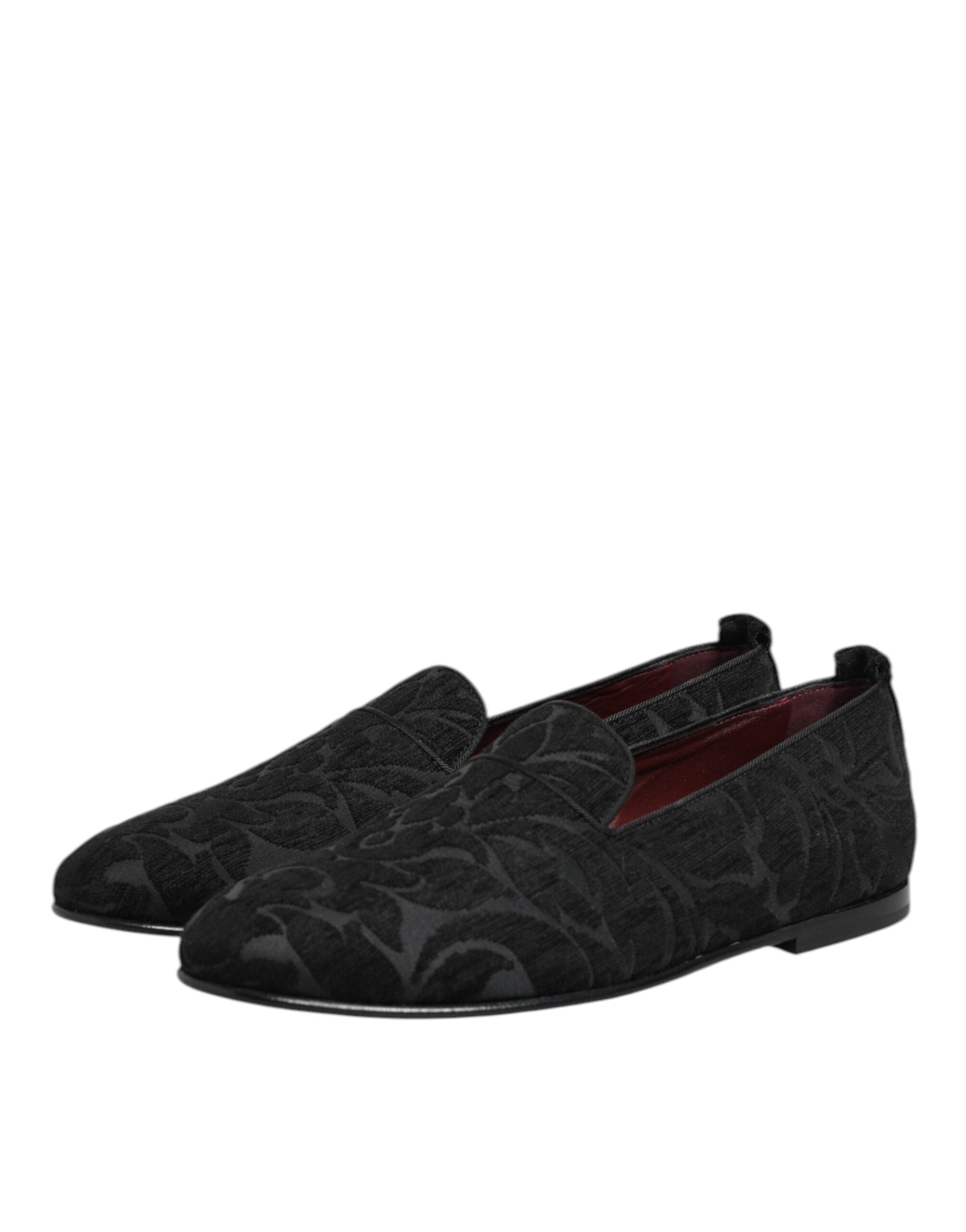 Dolce & Gabbana Black Brocade Loafers | Sendegaro FR