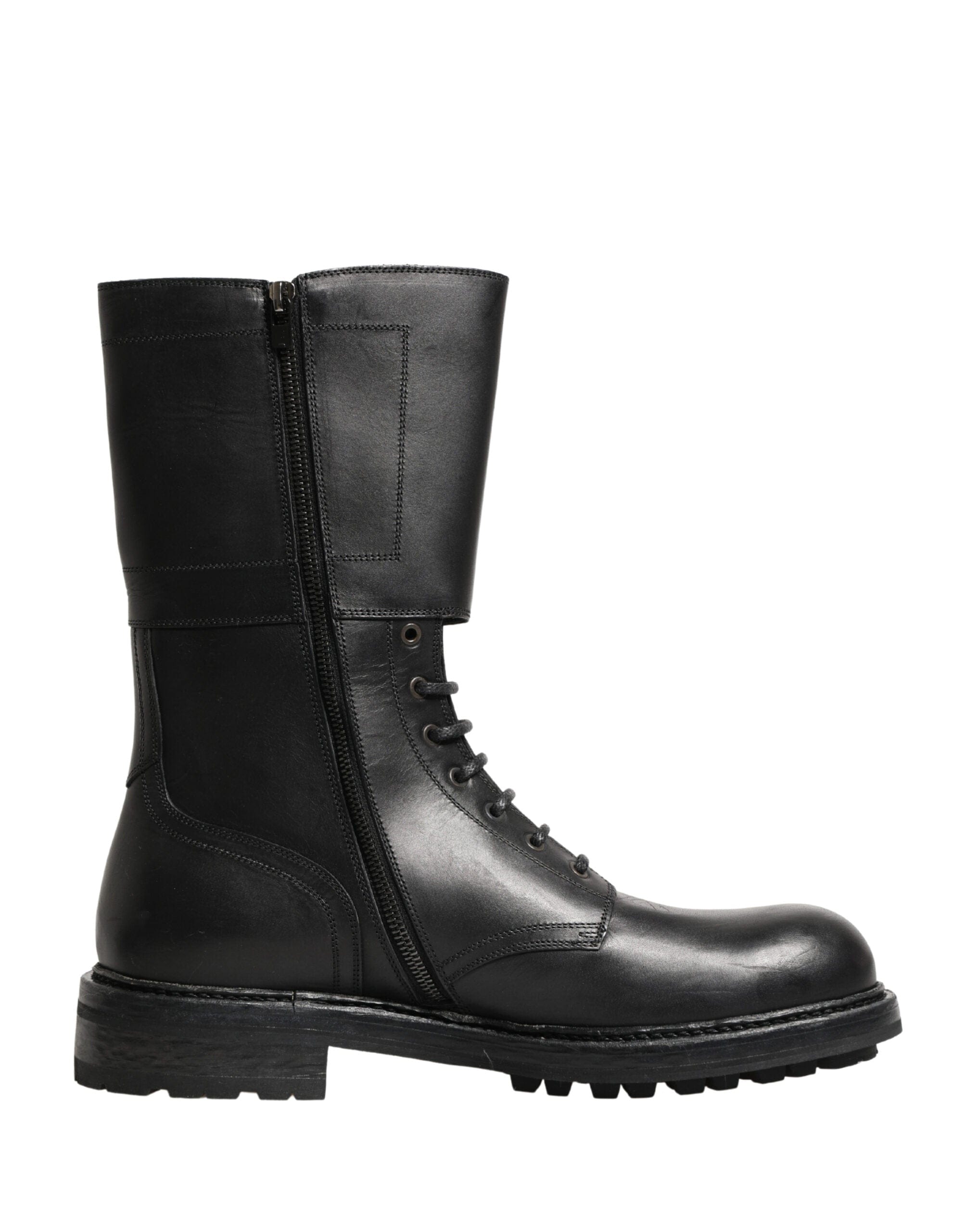 Dolce & Gabbana Buckle-Detail Leather Combat Boots | Sendegaro FR