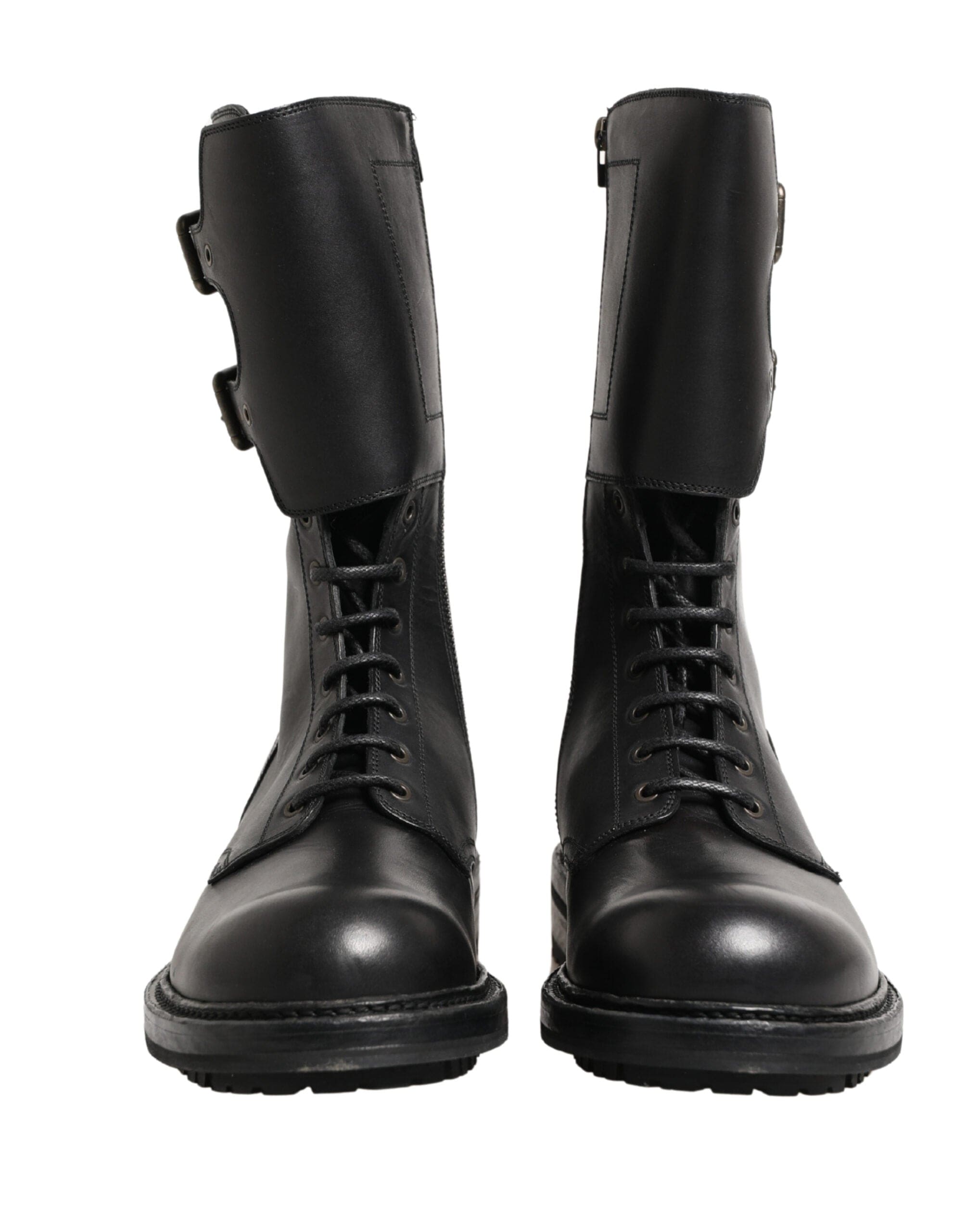Dolce & Gabbana Buckle-Detail Leather Combat Boots | Sendegaro FR