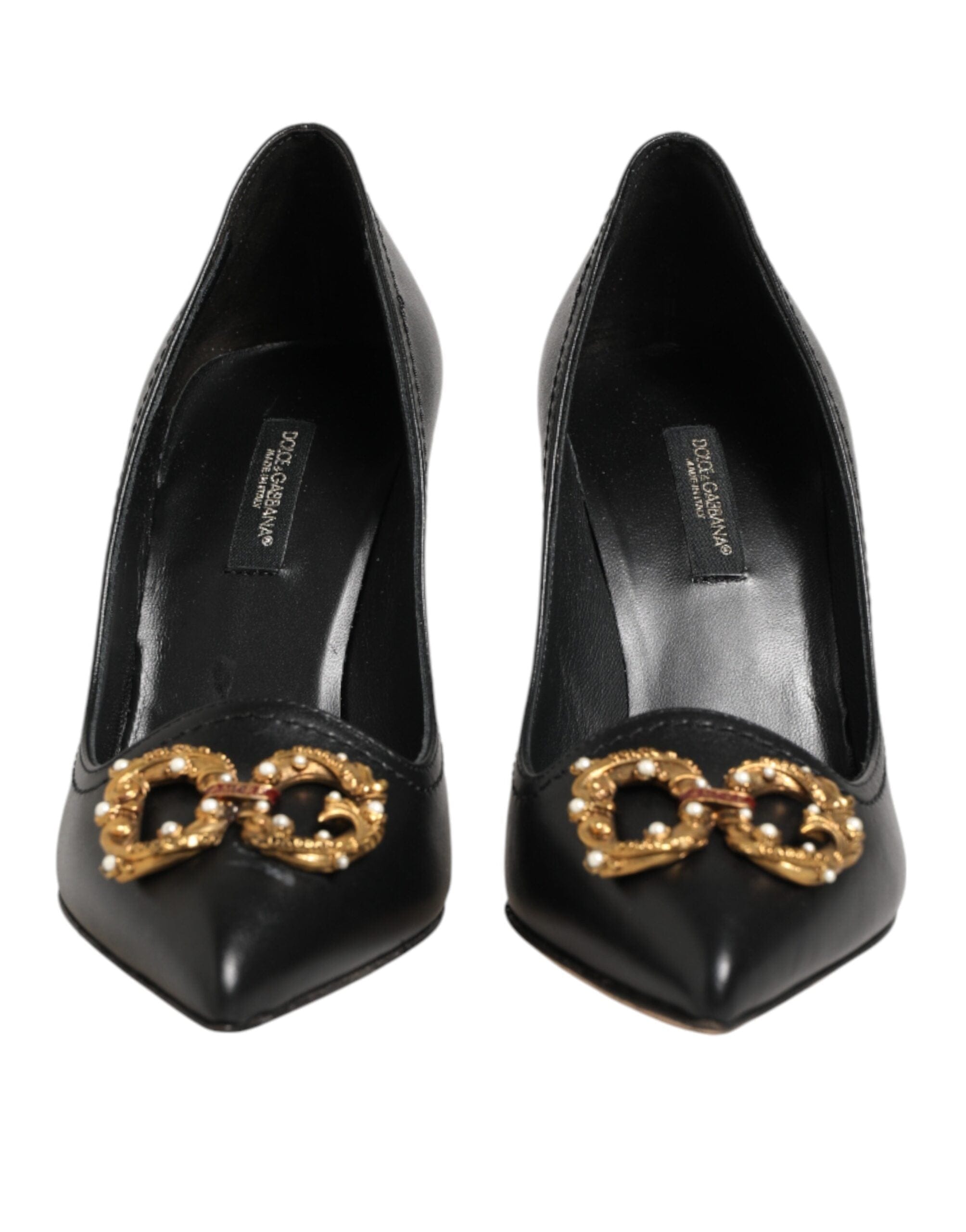 Dolce & Gabbana Escarpins en cuir noir DG Amore