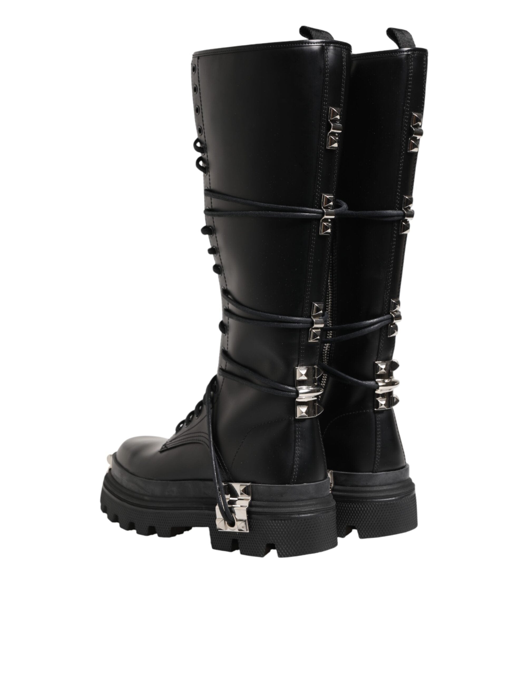 Dolce & Gabbana Stud-Detail Knee-High Platform Combat Boots