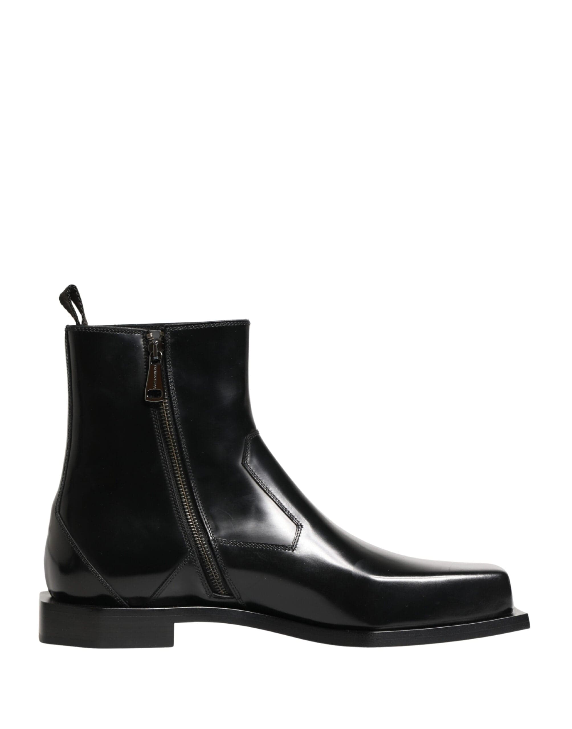 Dolce & Gabbana Zip-Closure Black Leather Boots | Sendegaro CA
