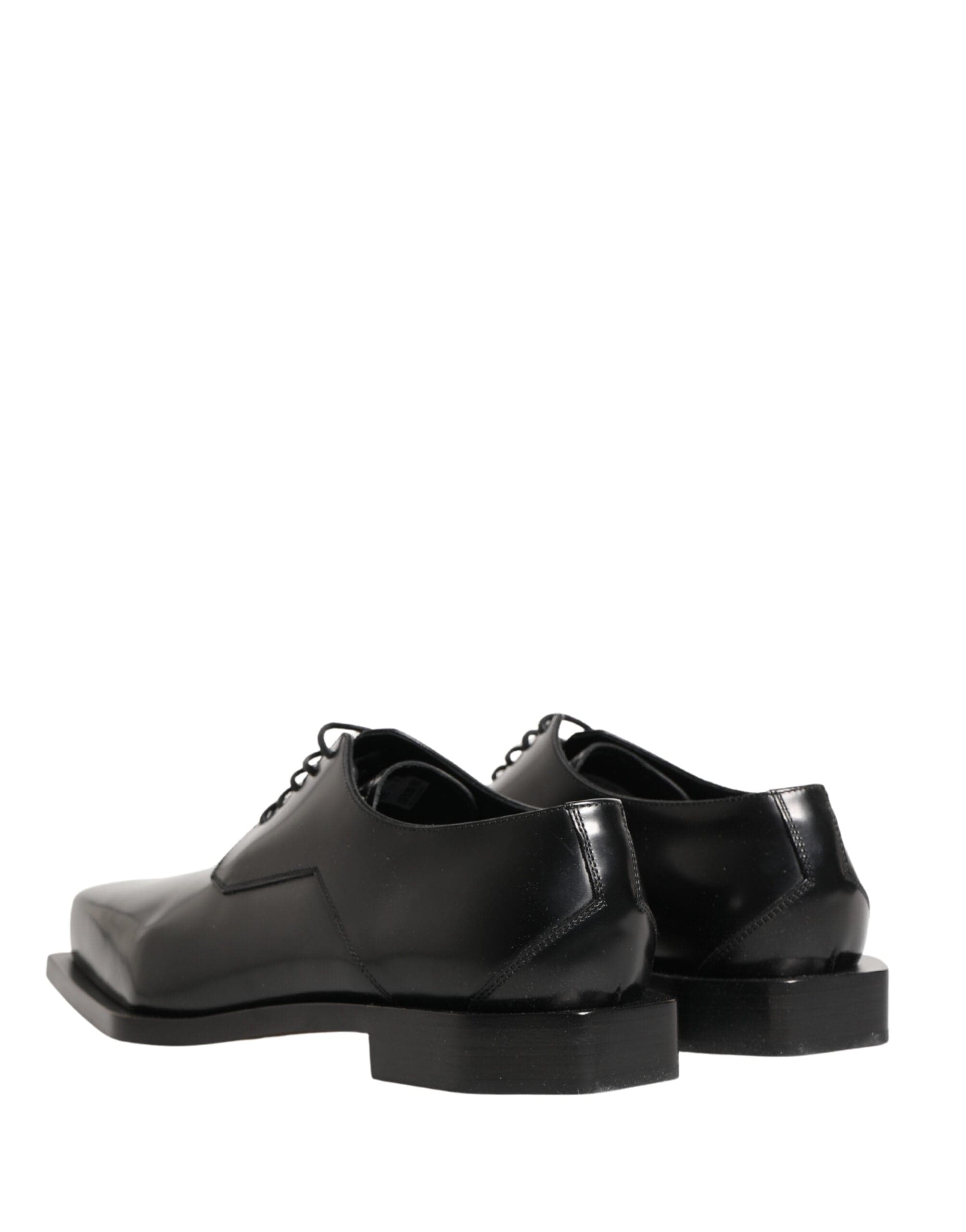 Dolce & Gabbana ブラックポリッシュドレザー ダービーシューズ