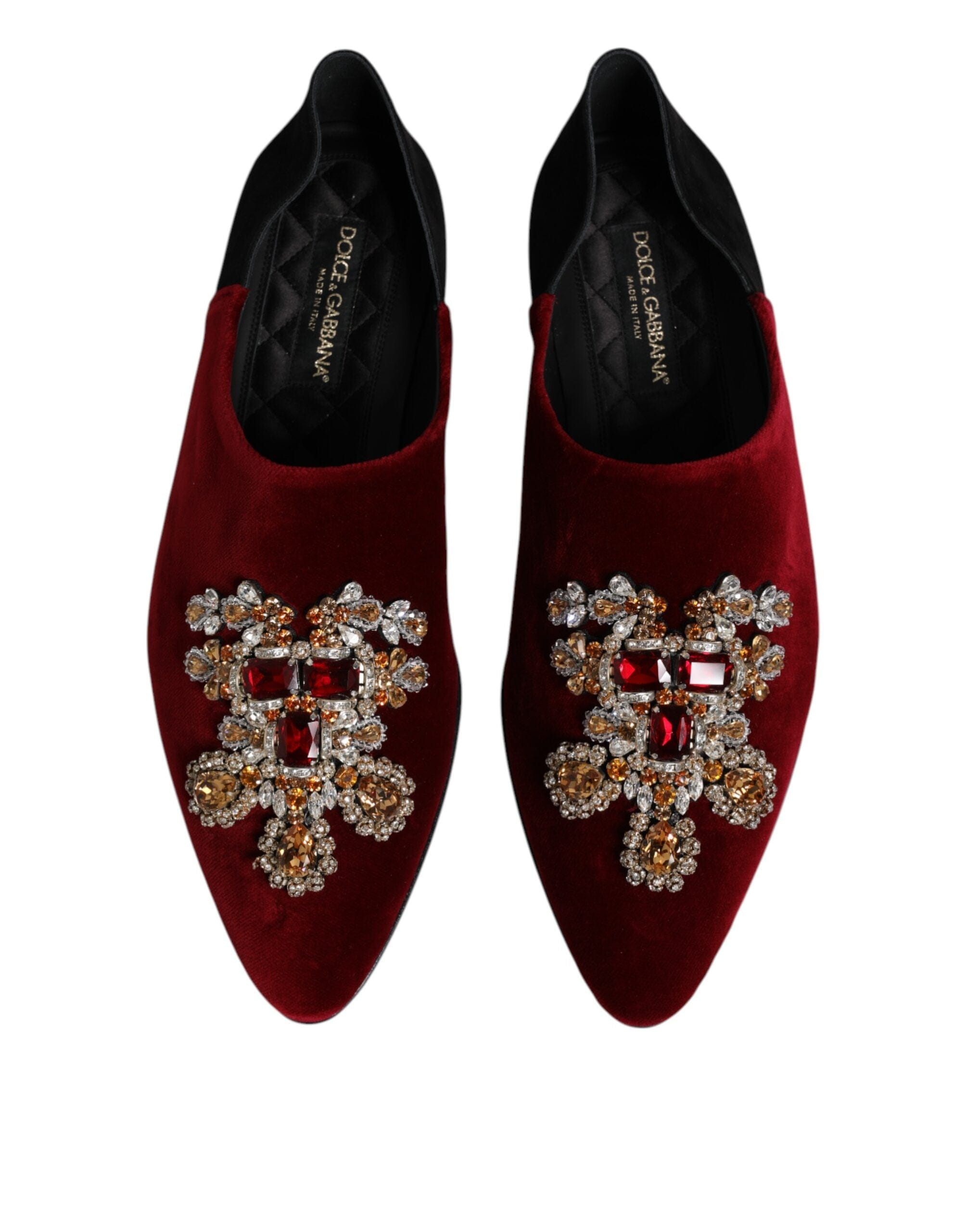 Dolce & Gabbana Rhinestone-Embellished Velvet Slippers