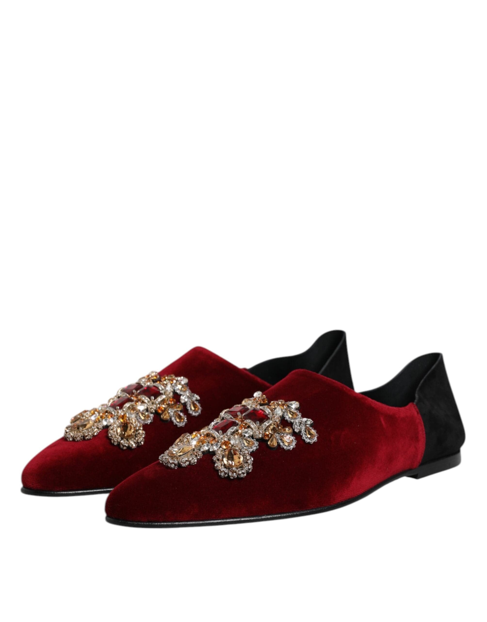 fitted lace wedding dress Dolce & Gabbana Rhinestone-Embellished Velvet Slippers