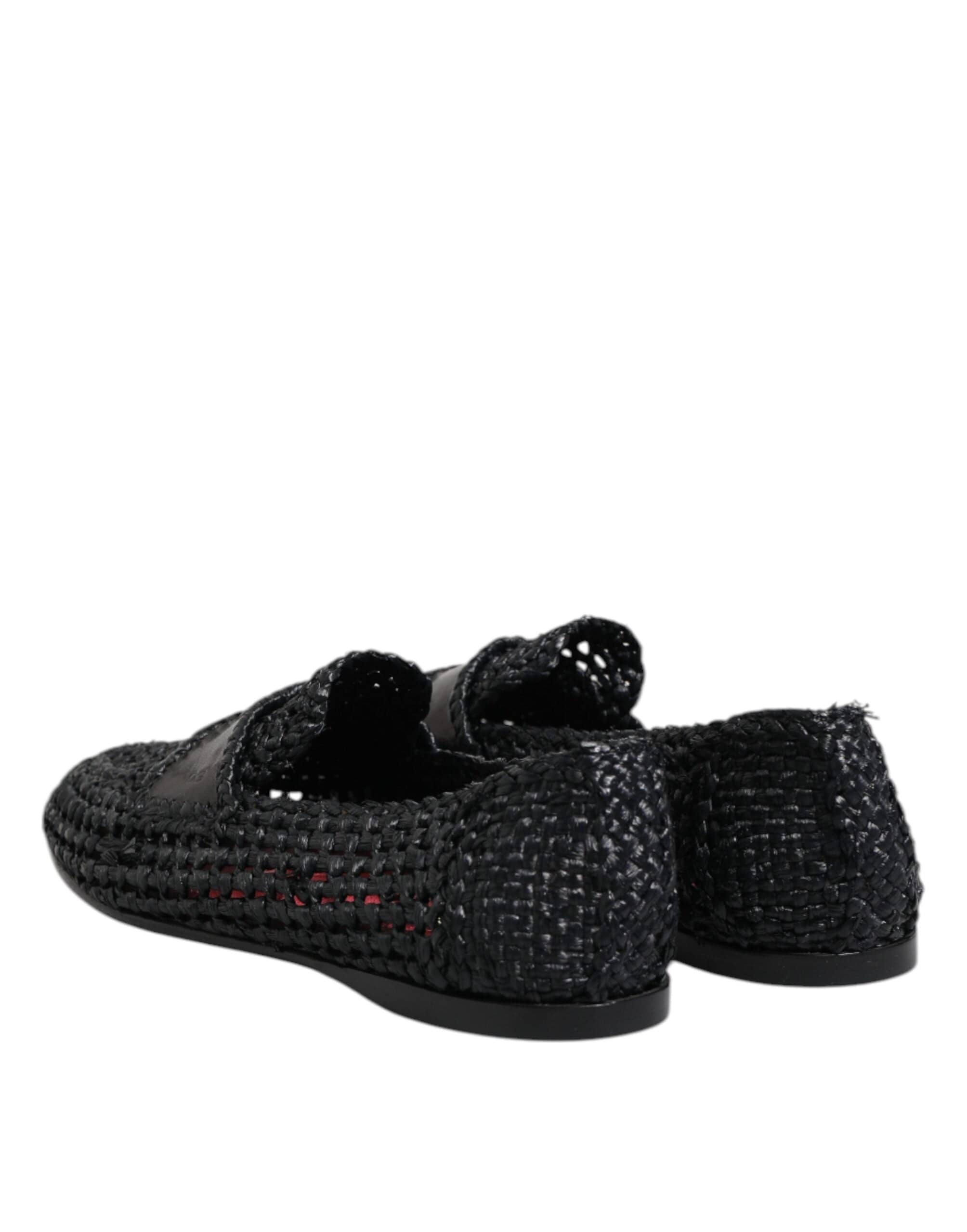 Dolce & Gabbana Woven Leather Slip-On Loafers | Sendegaro
