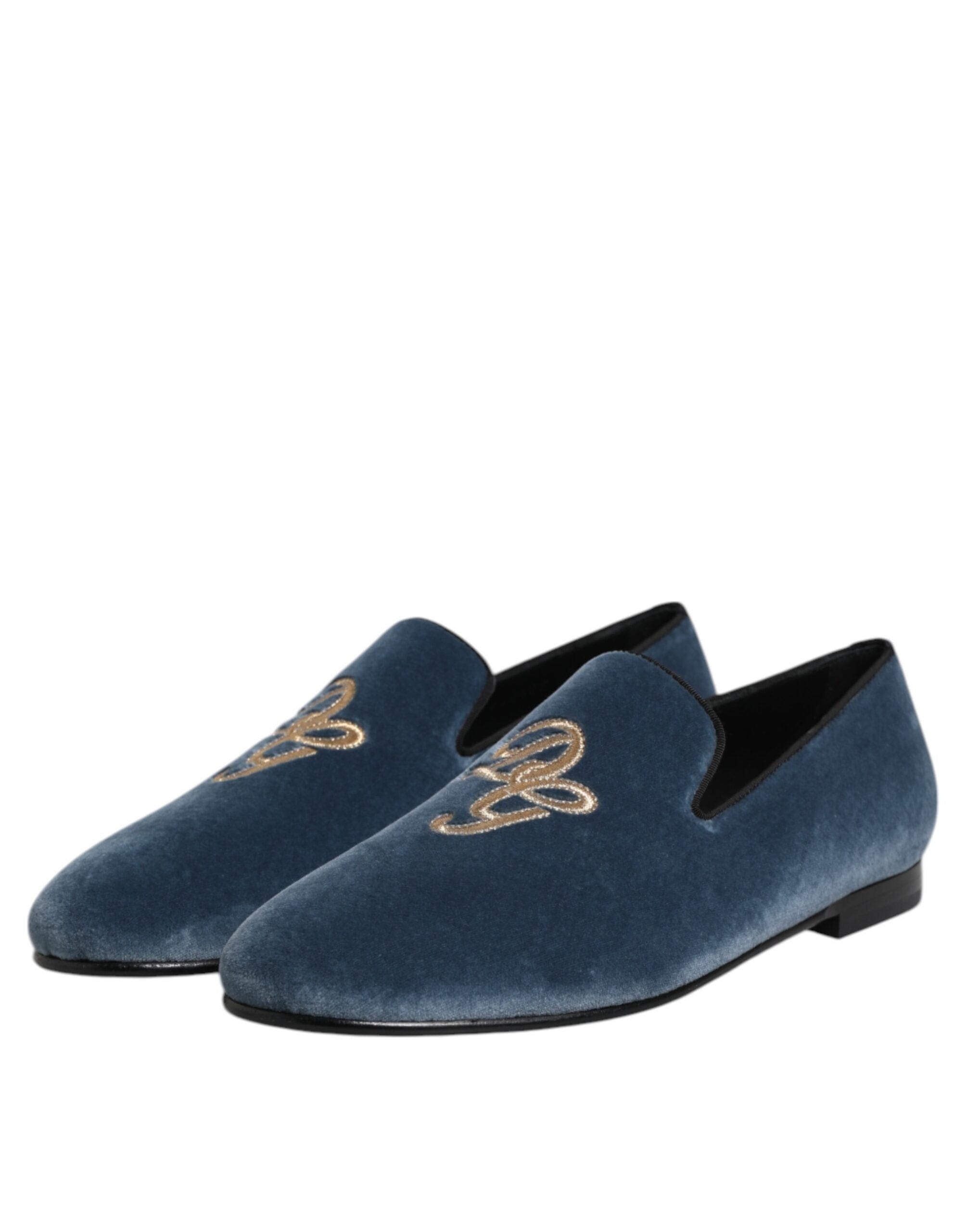 Dolce & Gabbana DG Logo Embroidered Velvet Loafers | Sendegaro IE Dolce & Gabbana DG Logo Embroidered Velvet Loafers | Sendegaro IE