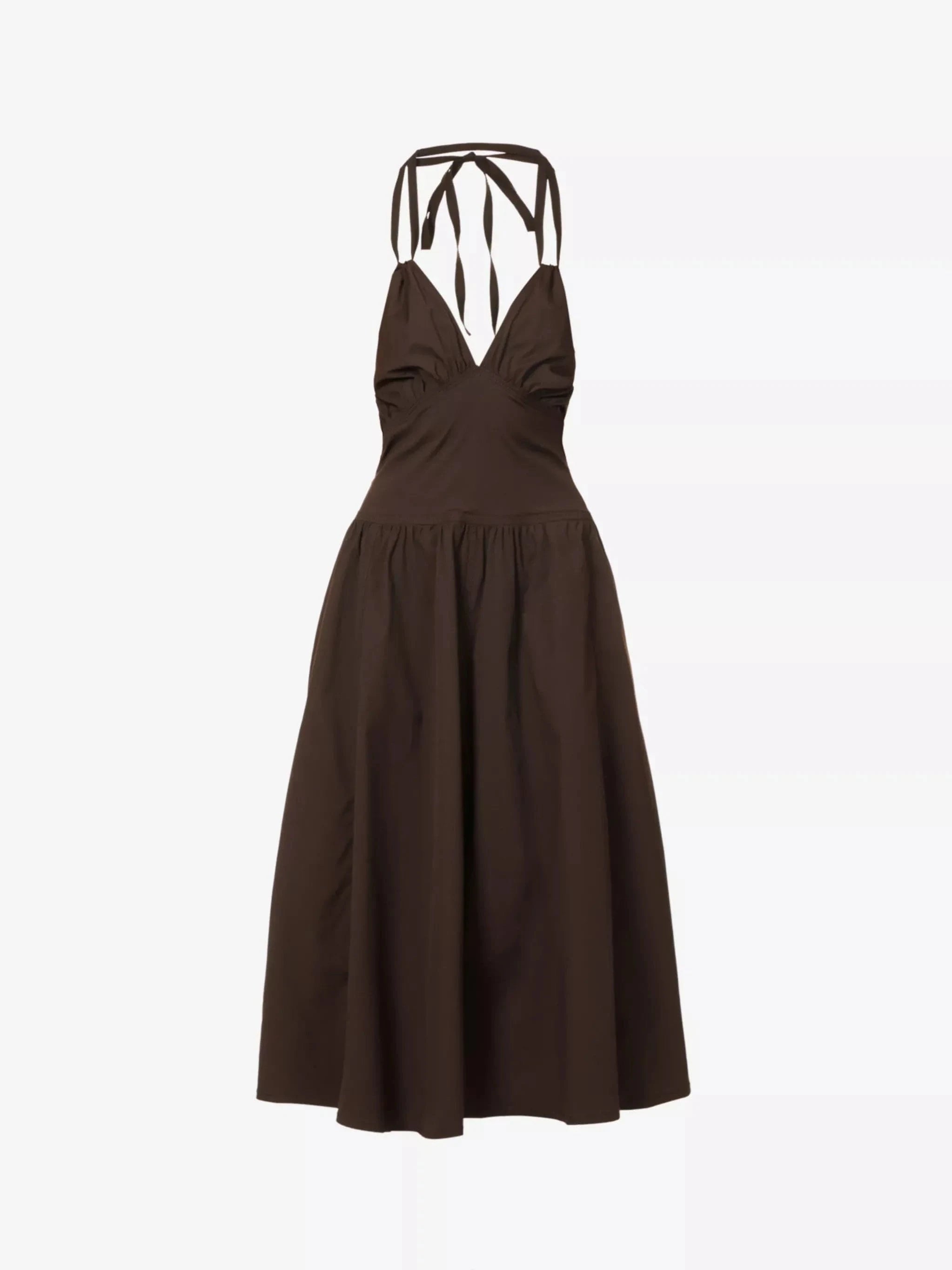 Bottega Veneta Halter-neck A-line Stretch-Cotton Dress