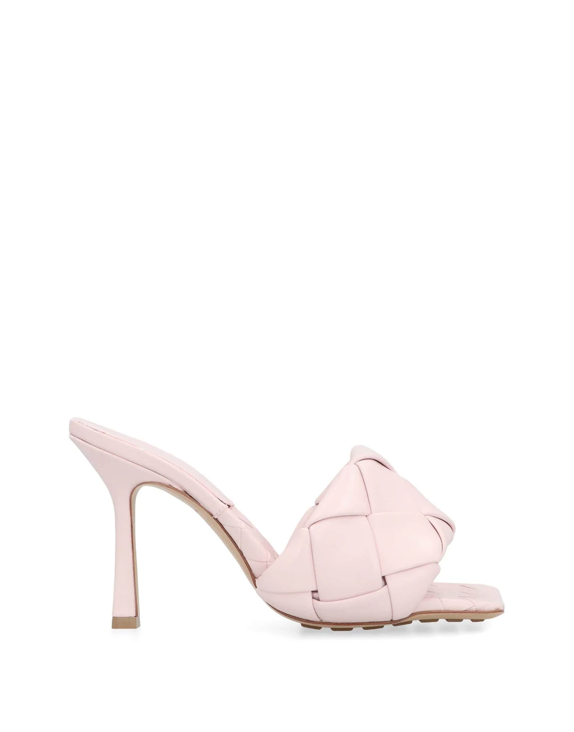 Bottega Veneta Lido Leather Square-Toe Mules