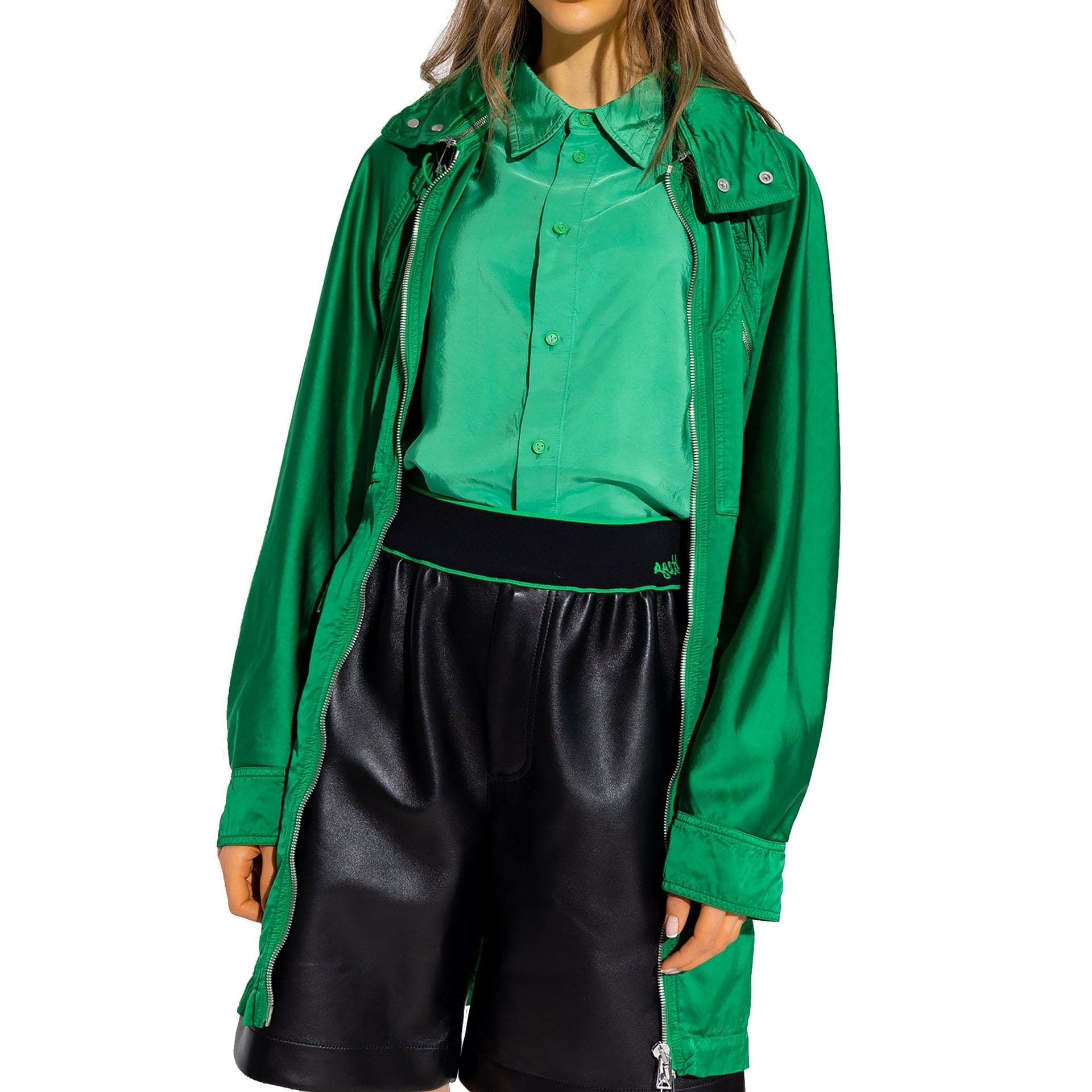 Parka satinada con capucha desmontable - alternate view