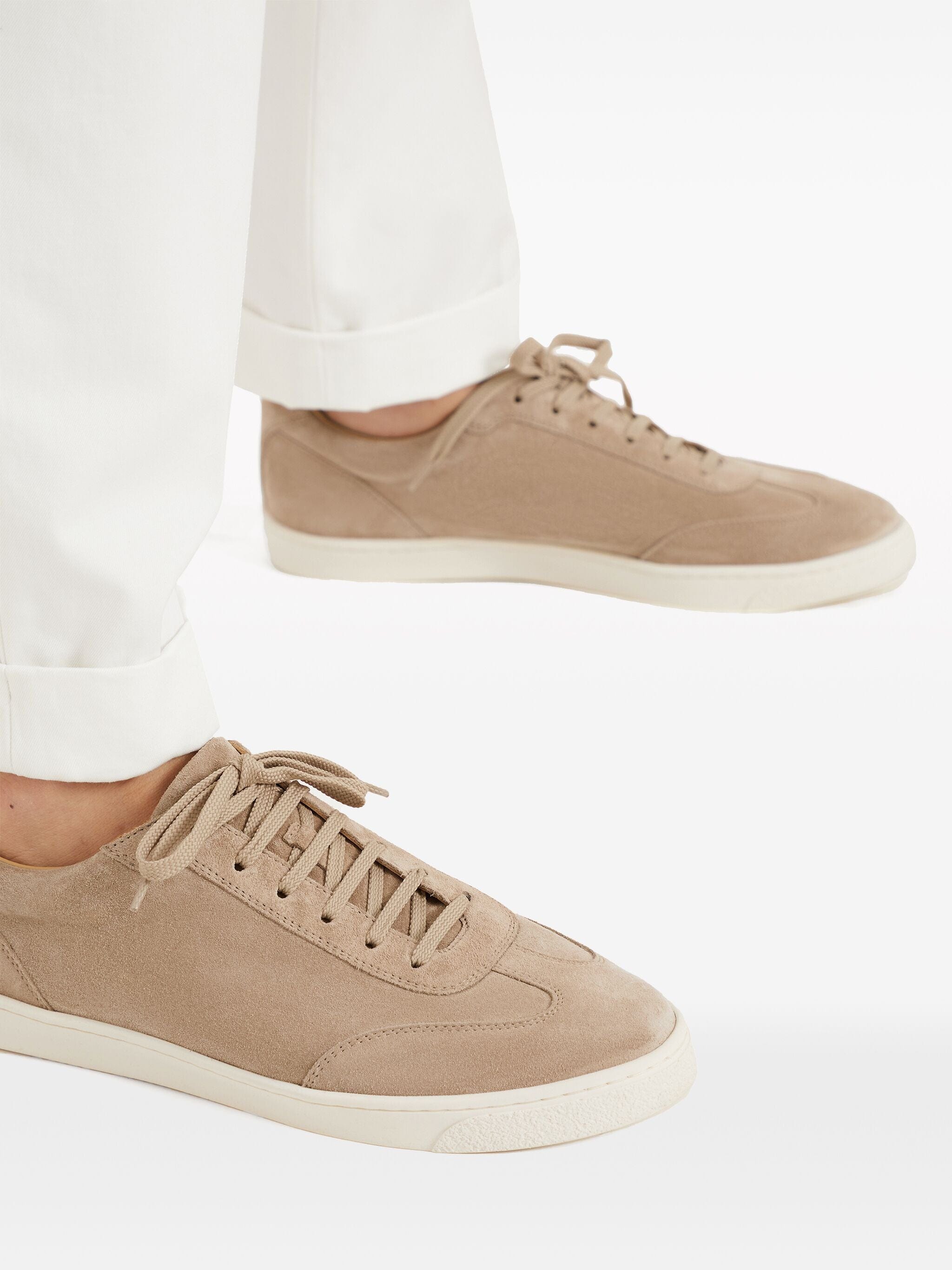 Brunello Cucinelli Almond-Toe Leather Sneakers